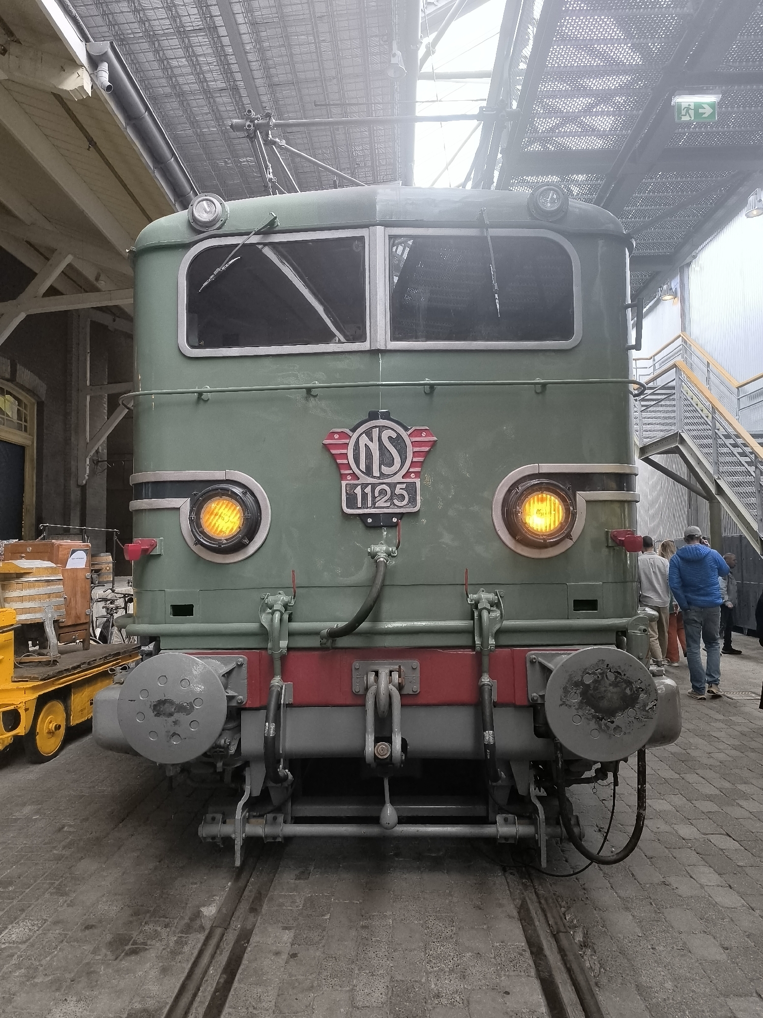 Visitor explores Railway Museum exhibits in Utrecht