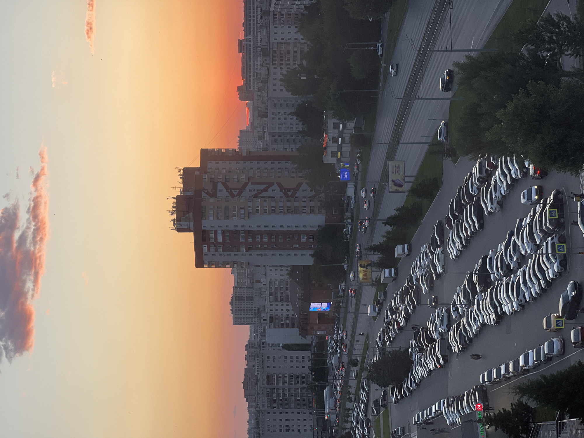 Evening life documented across Kazan during sunset hours