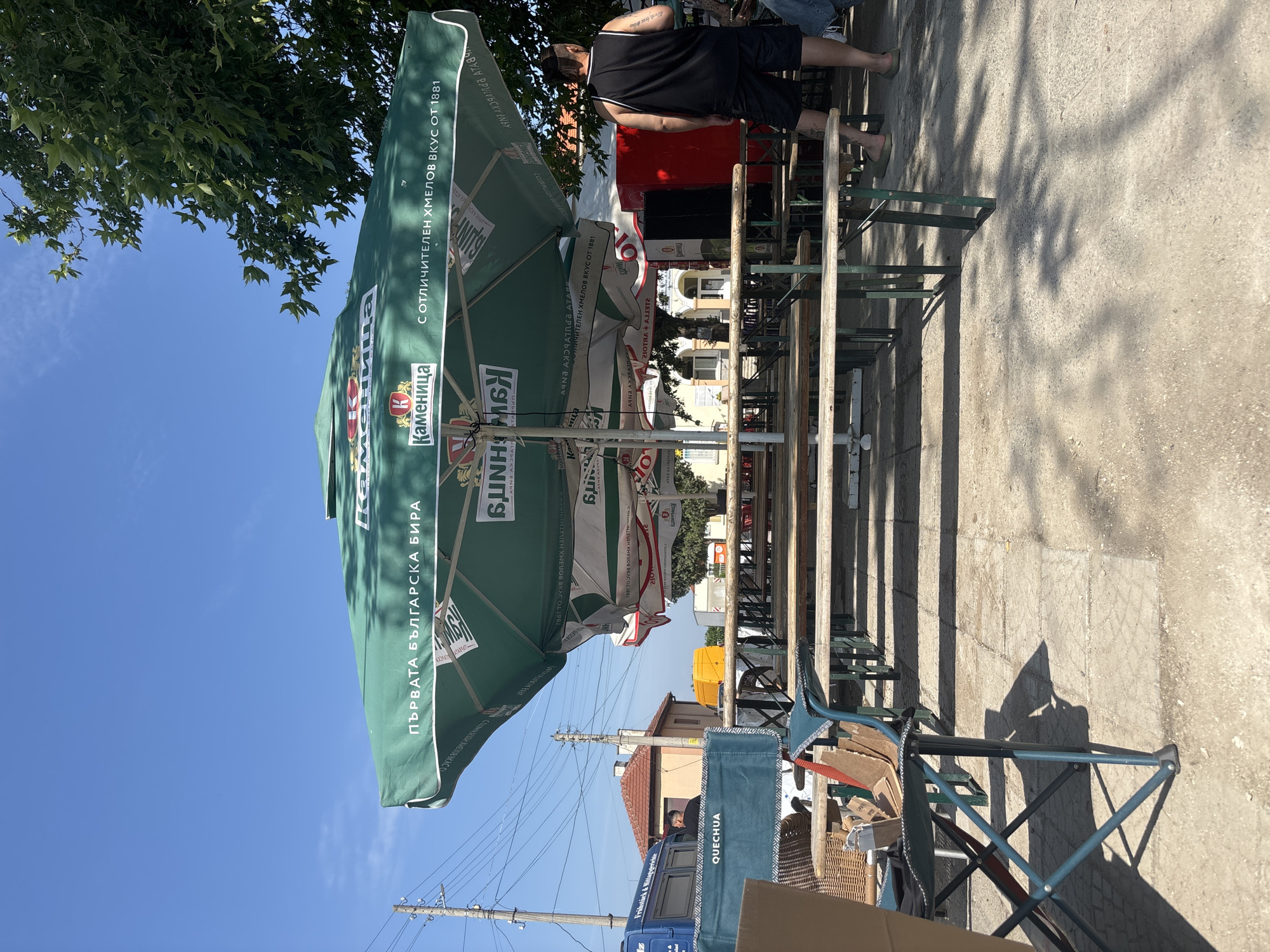 Morning scenes captured at outdoor market in Kostievo, Bulgaria