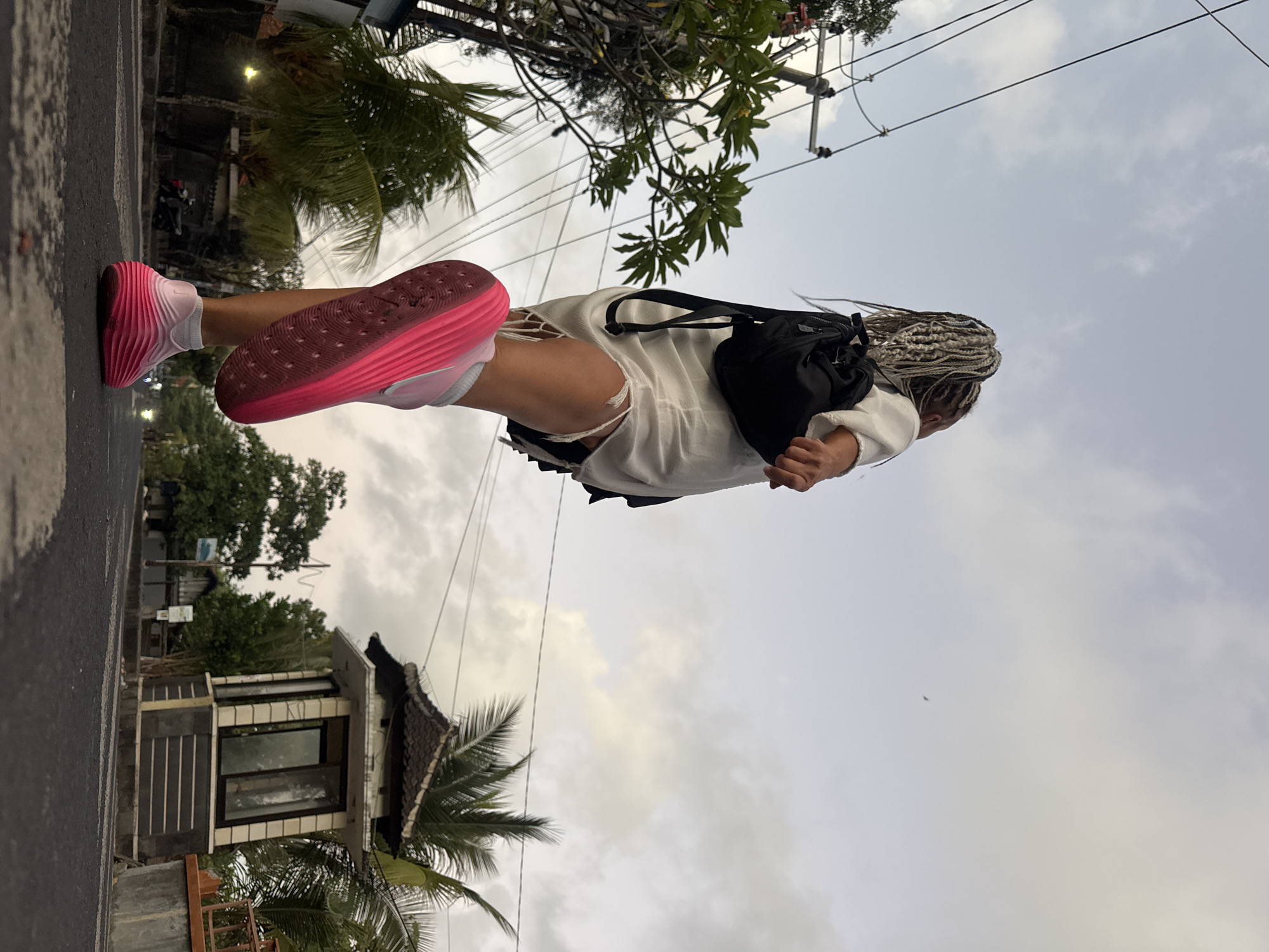 Evening stroll through Kuta's streets and greenery