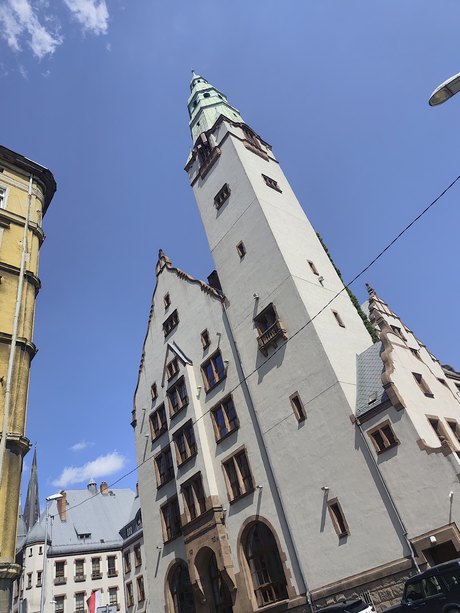 Szczecin's Old Town landmarks: spires, anchor fountain, Gothic hall