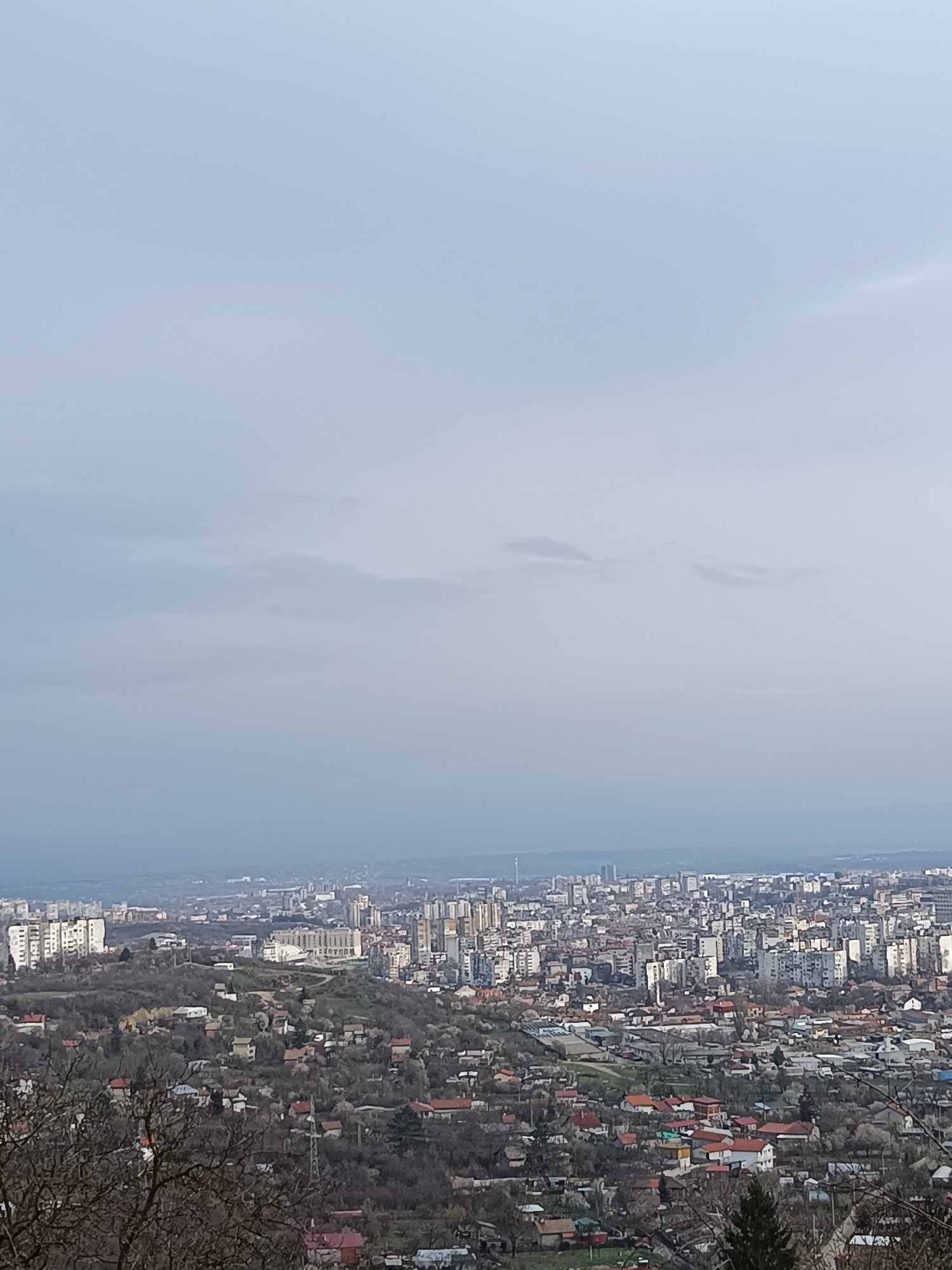 Overcast view of Shumen Bulgaria cityscape captured