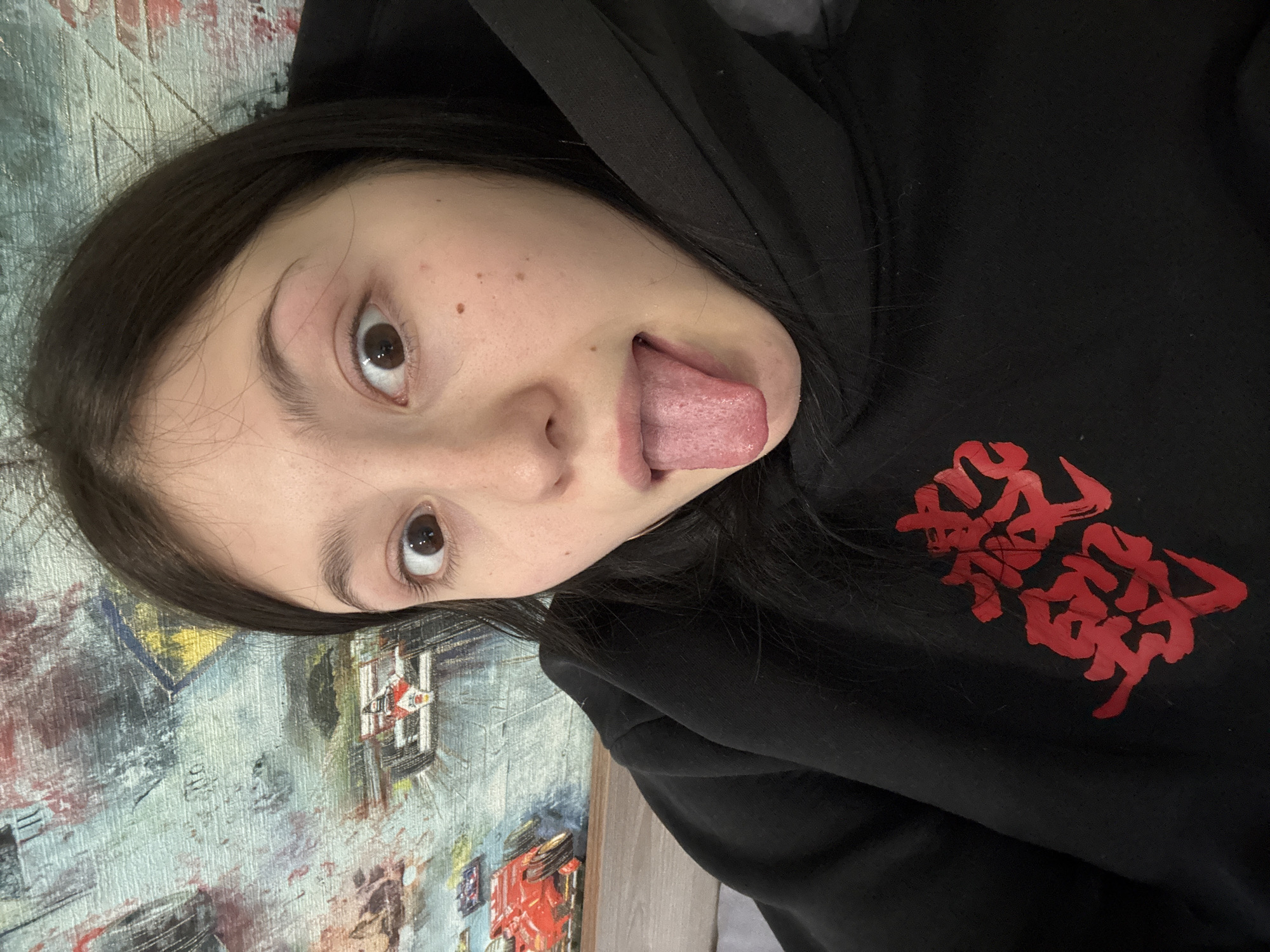 Young person poses playfully in Foki, Russia