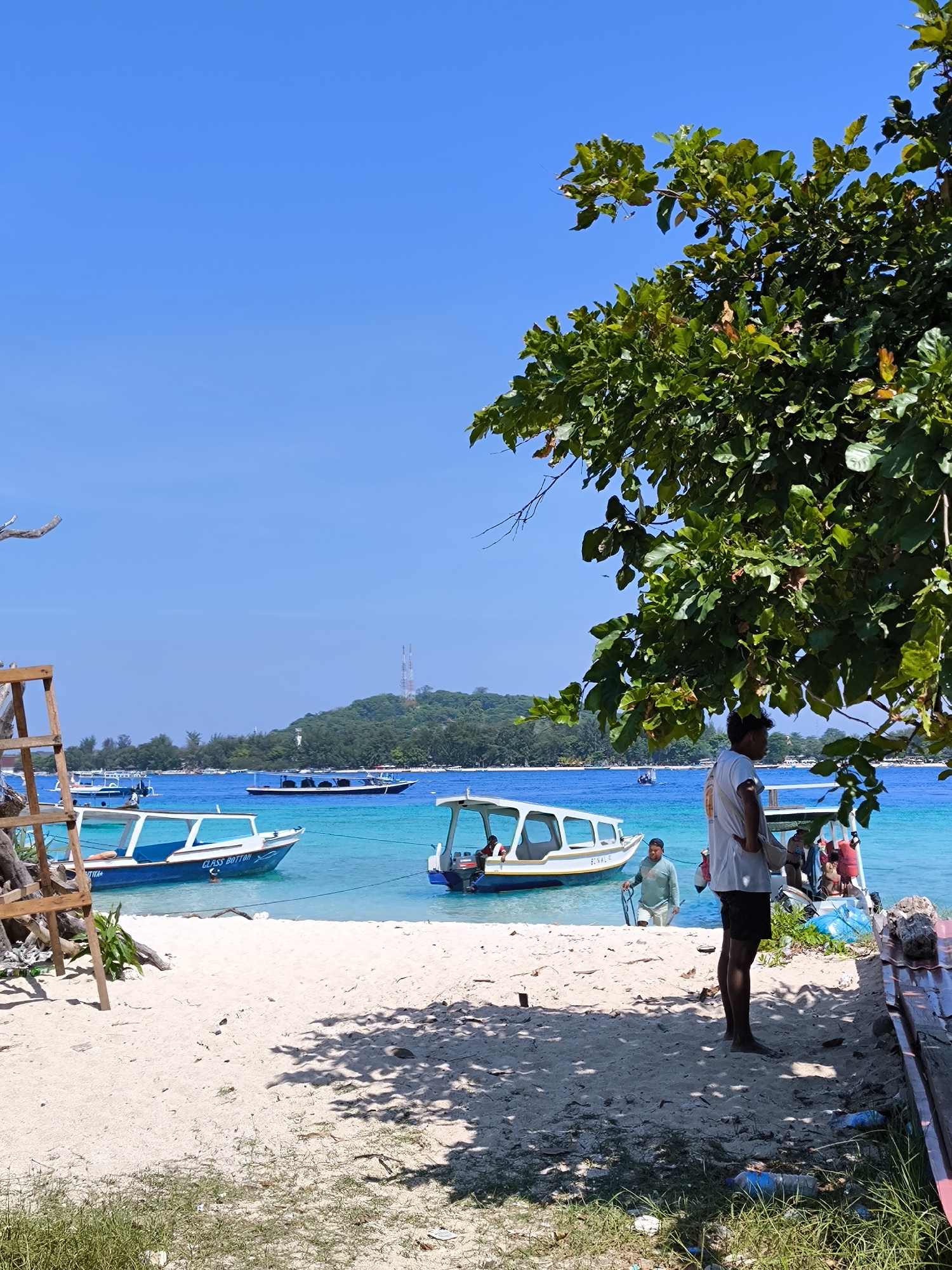 Indonesian beach scenes documented during early morning hours