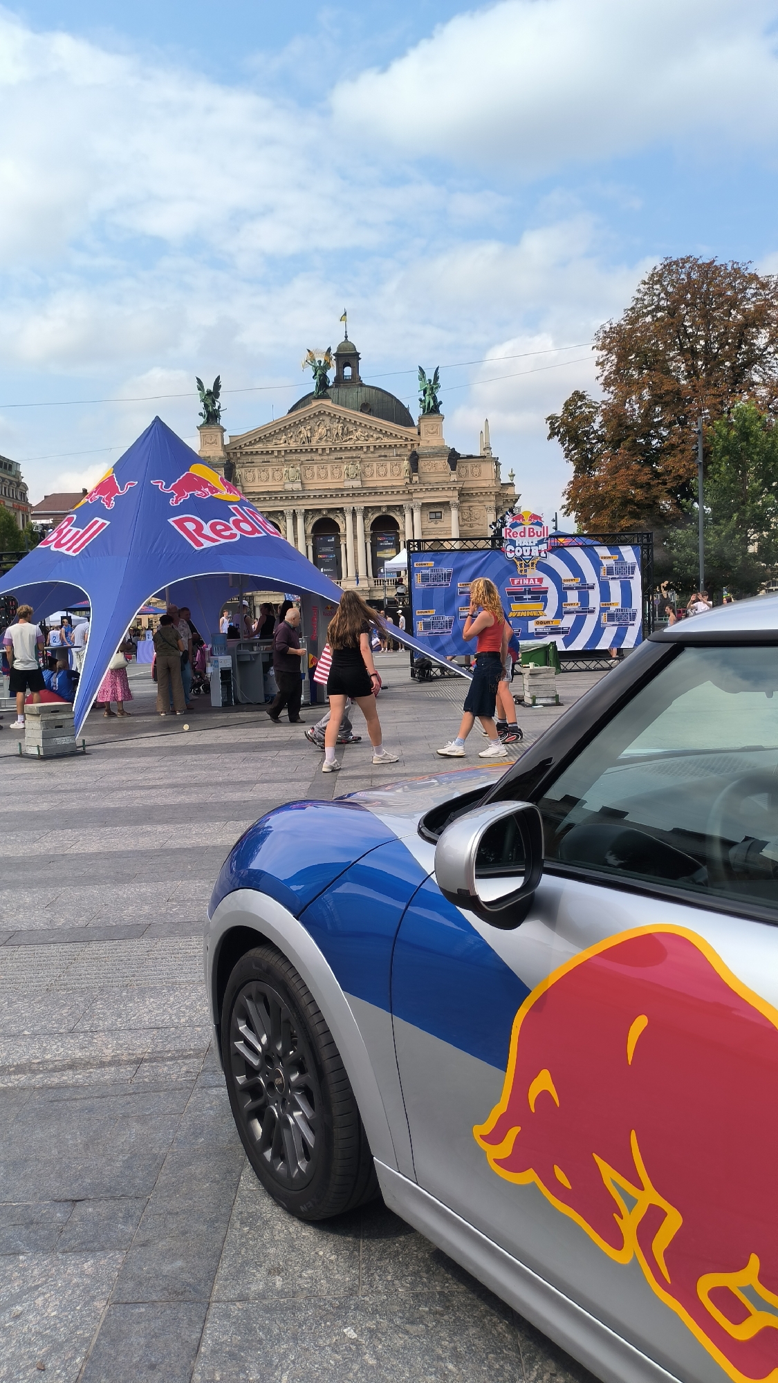 Red Bull street basketball event at Lviv Opera House