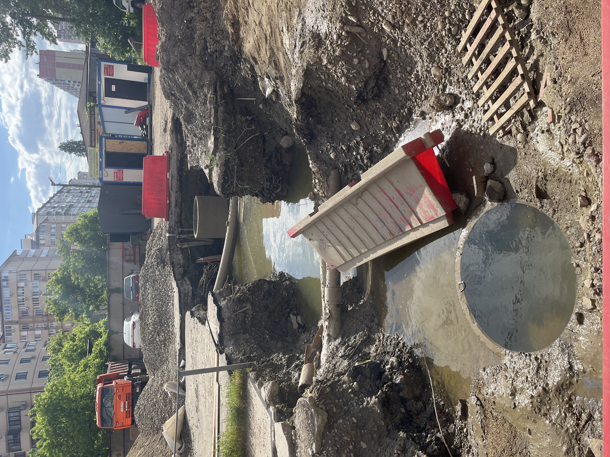 Construction site activity documented in Kozet, Russia