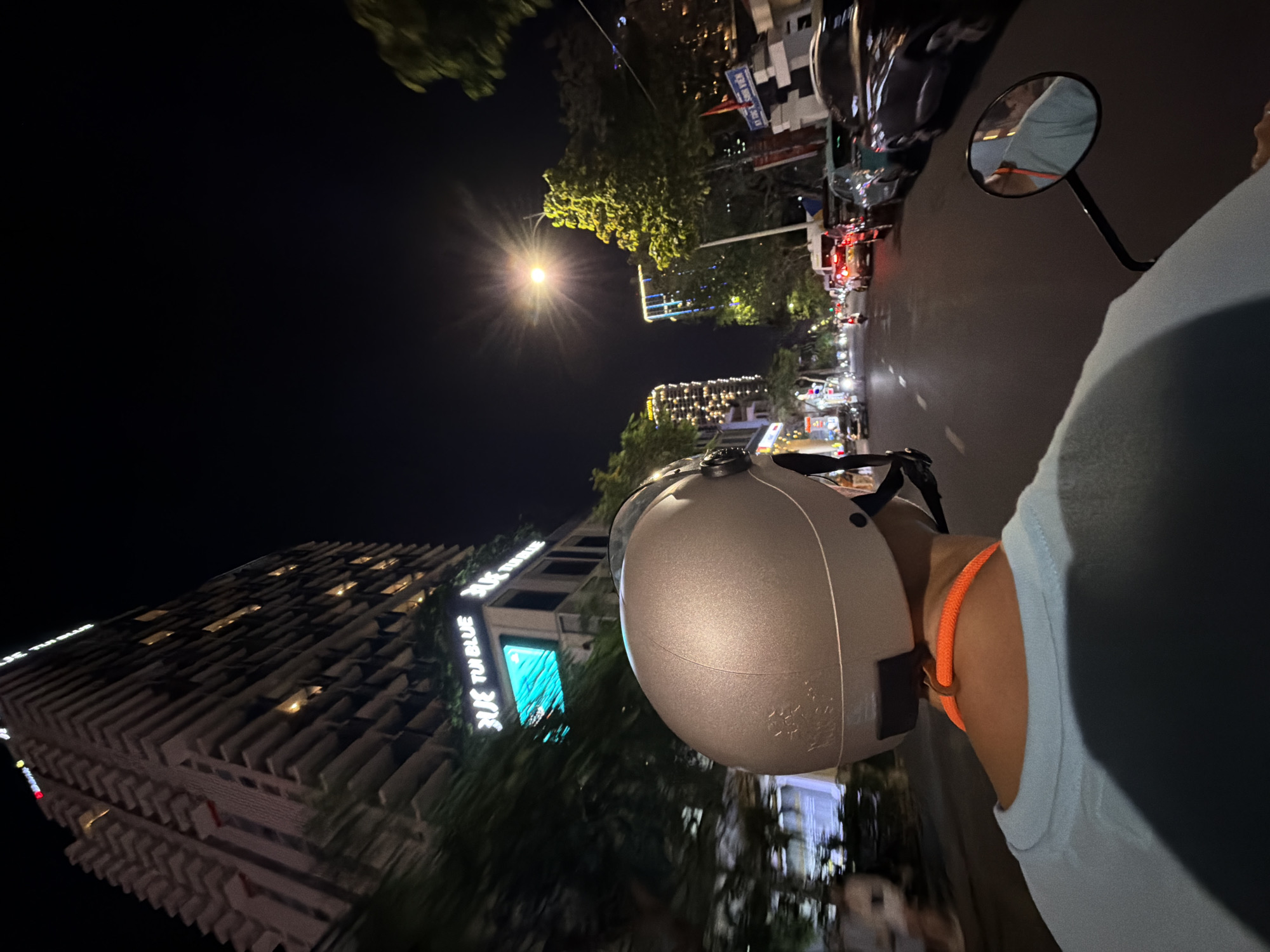 Night ride through Nha Trang's lit-up city streets