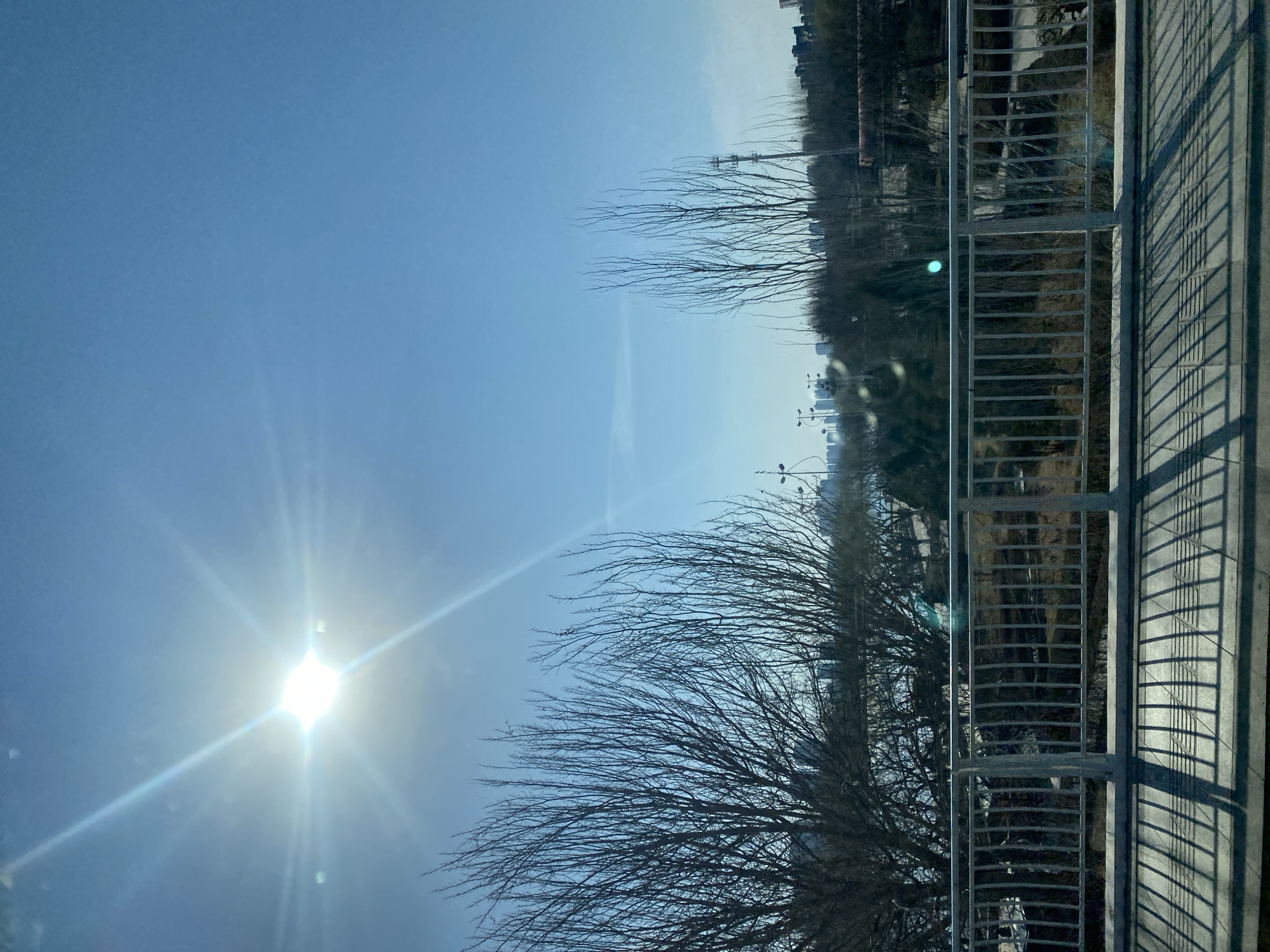 Clear sunny morning observed in Linghe, China