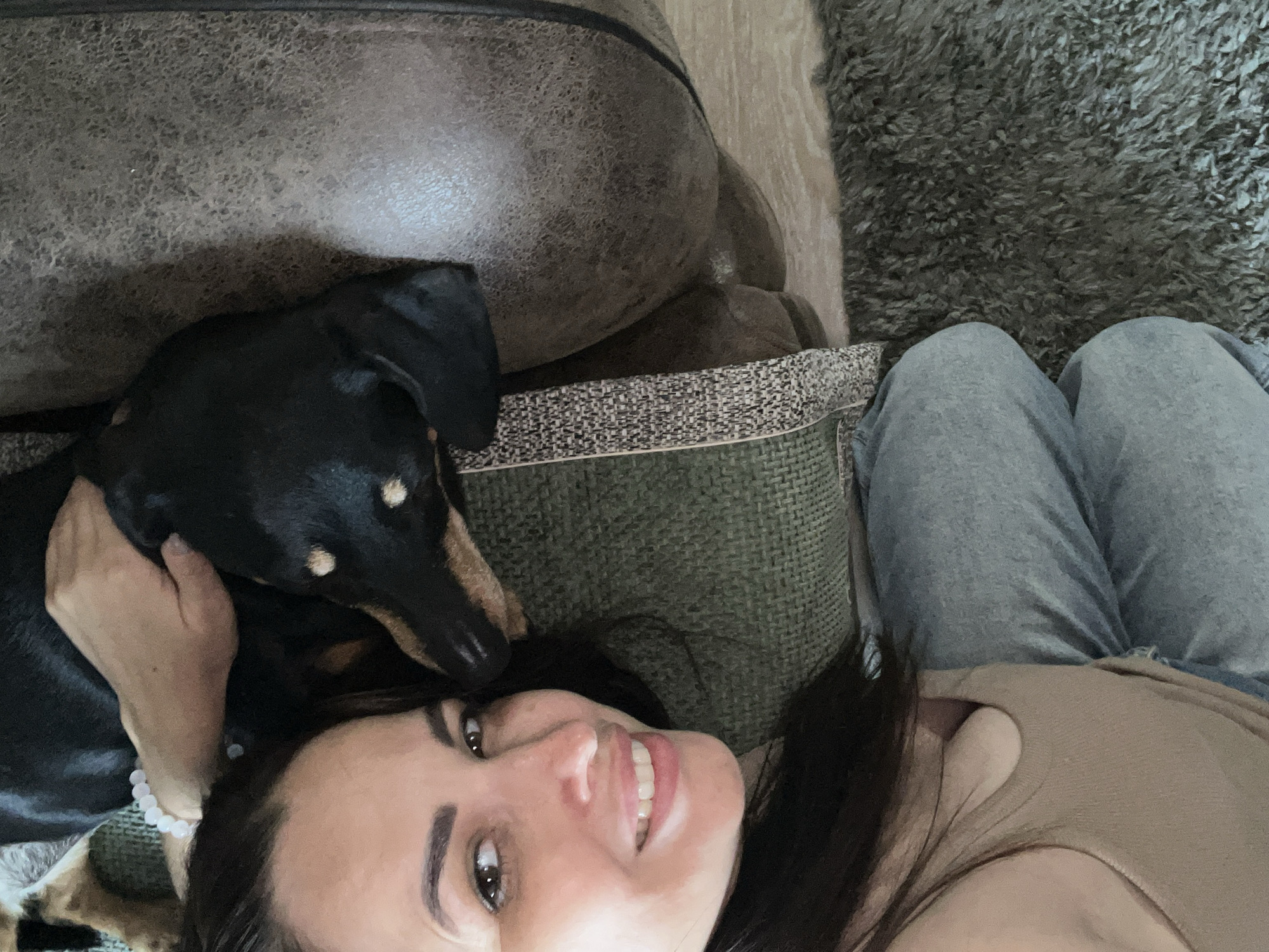 A quiet morning at home with a dachshund and lots of selfies.