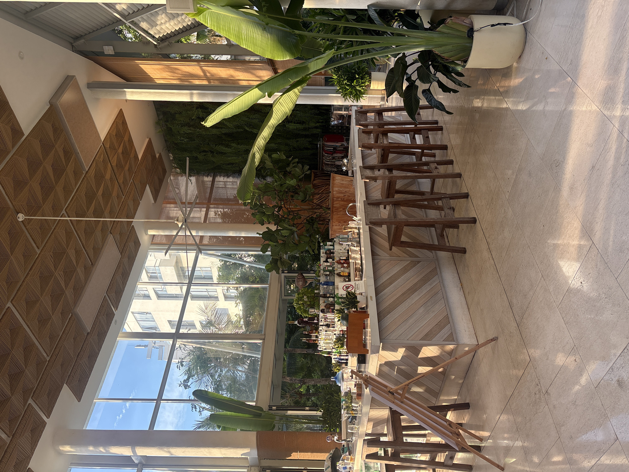 Inside a sunlit Đà Nẵng resort at golden hour