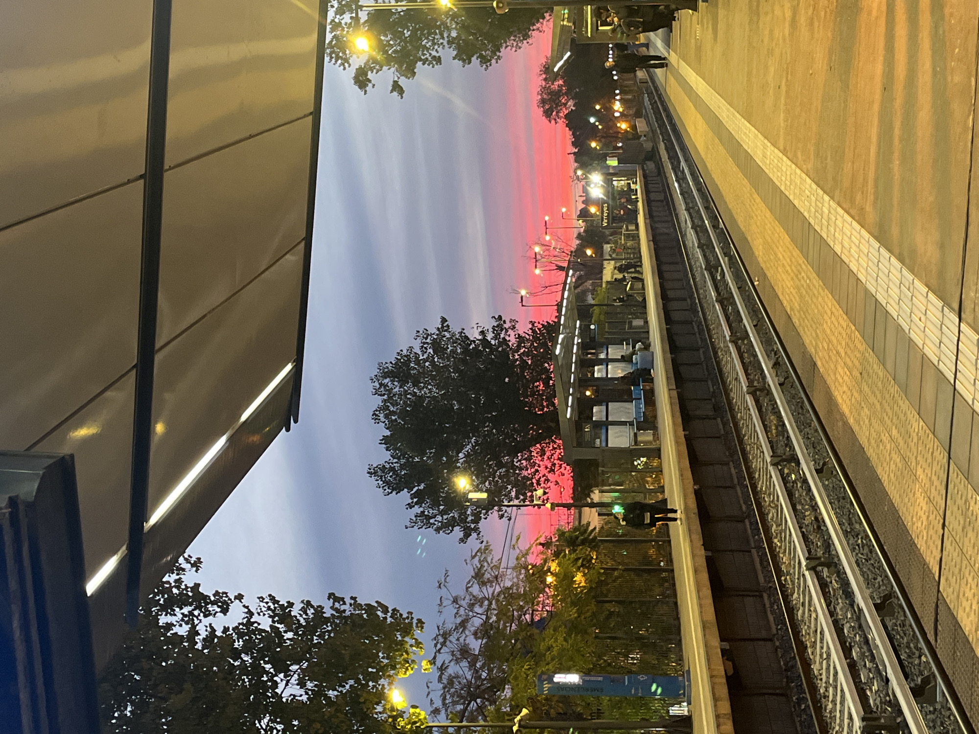 Twilight observed at Virreyes train station, Argentina