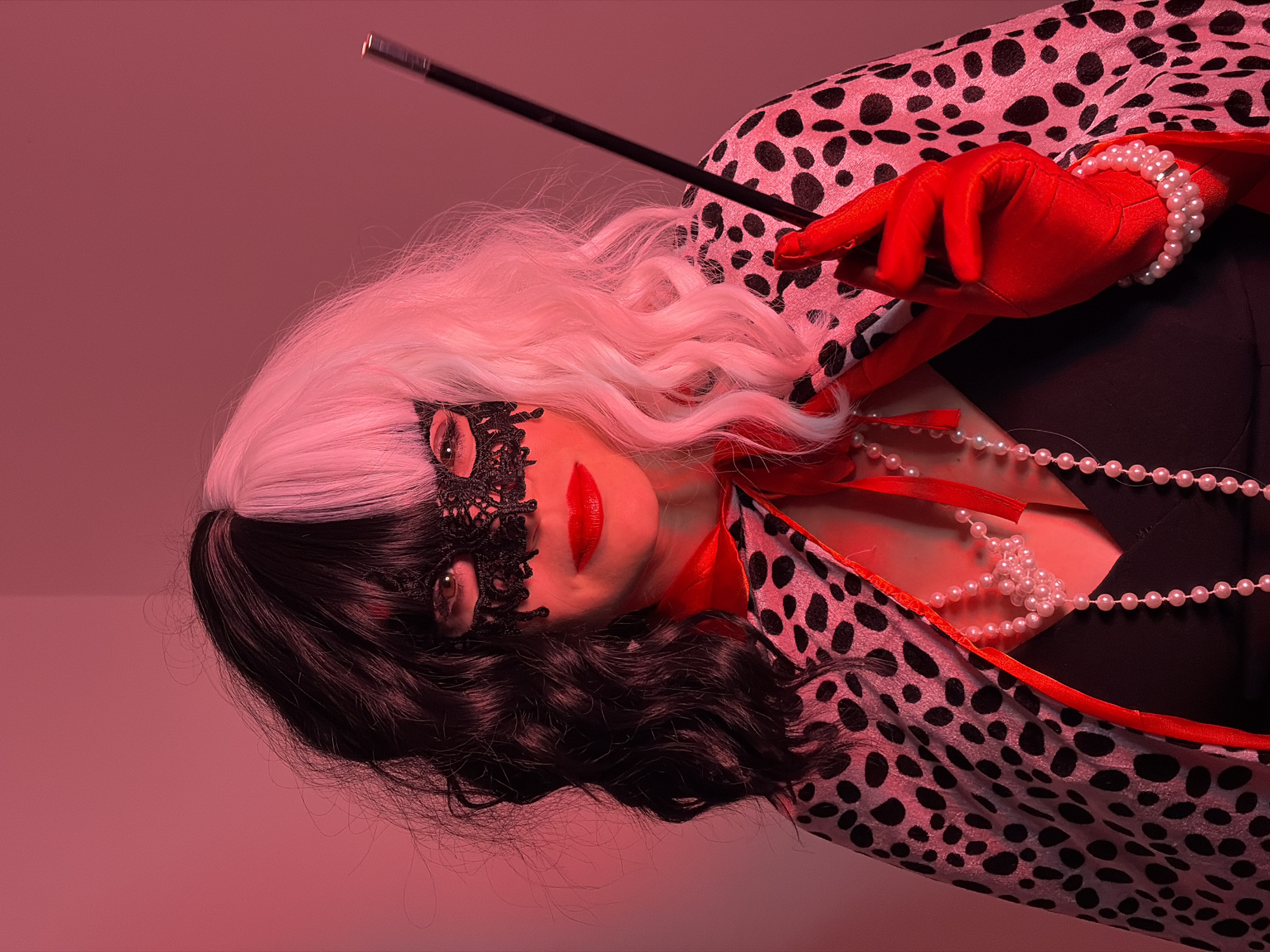 Cruella de Vil costume spotted in Budva, Montenegro