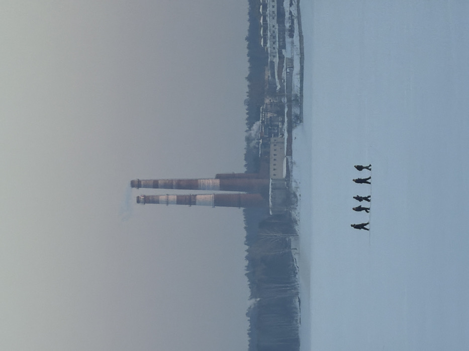 Winter daily life documented across Chaikovsky, Russia waterfront areas