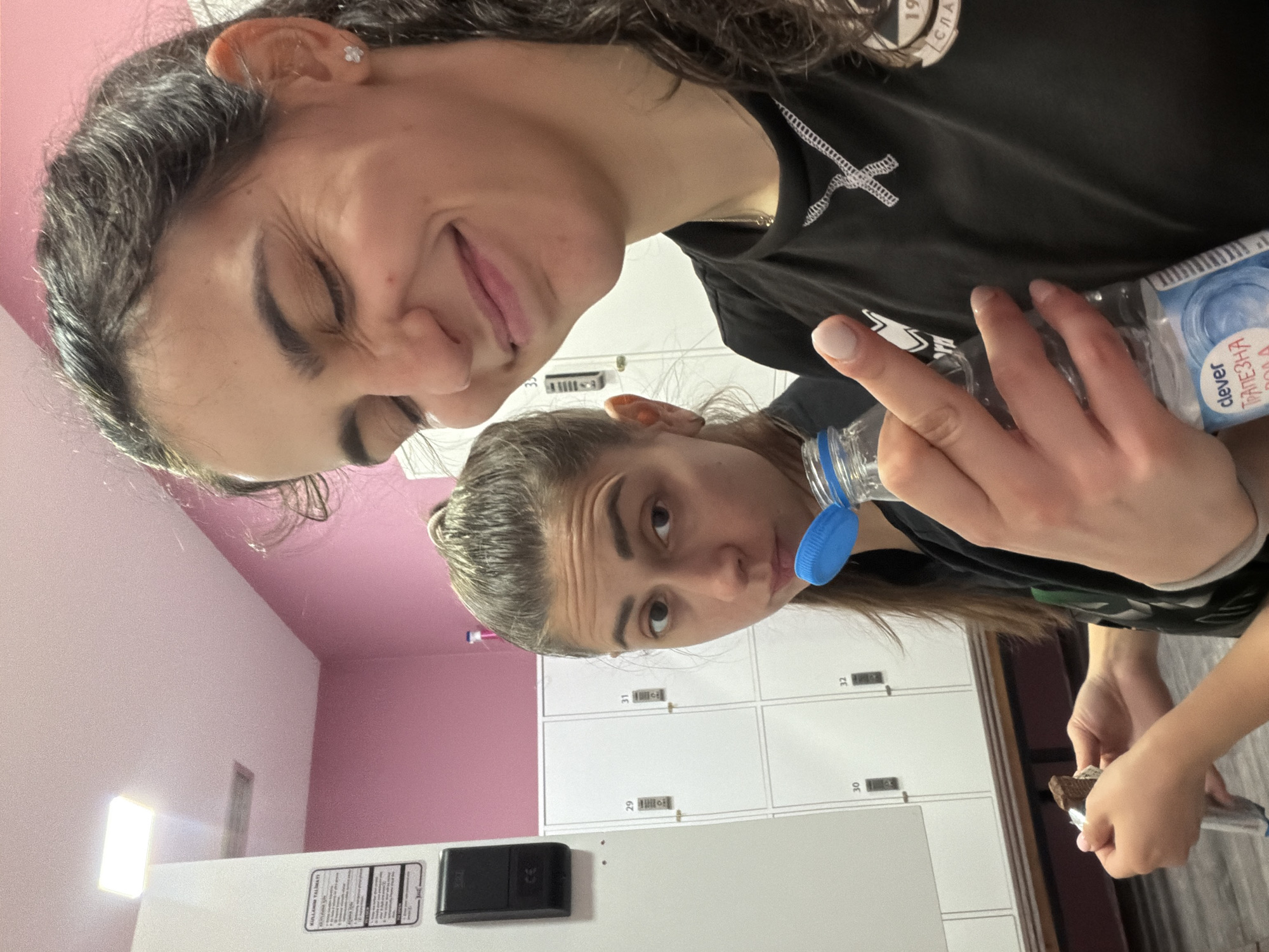 Women take gym selfies in Sofia locker room