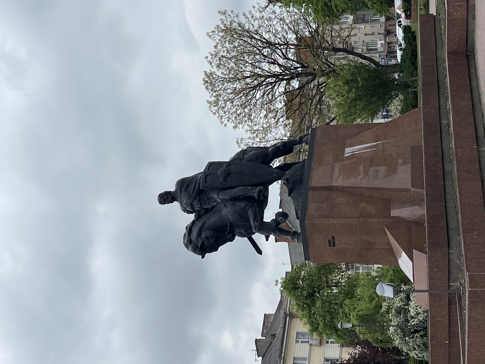 Tourist documents Ternopil landmarks and street life during morning walk