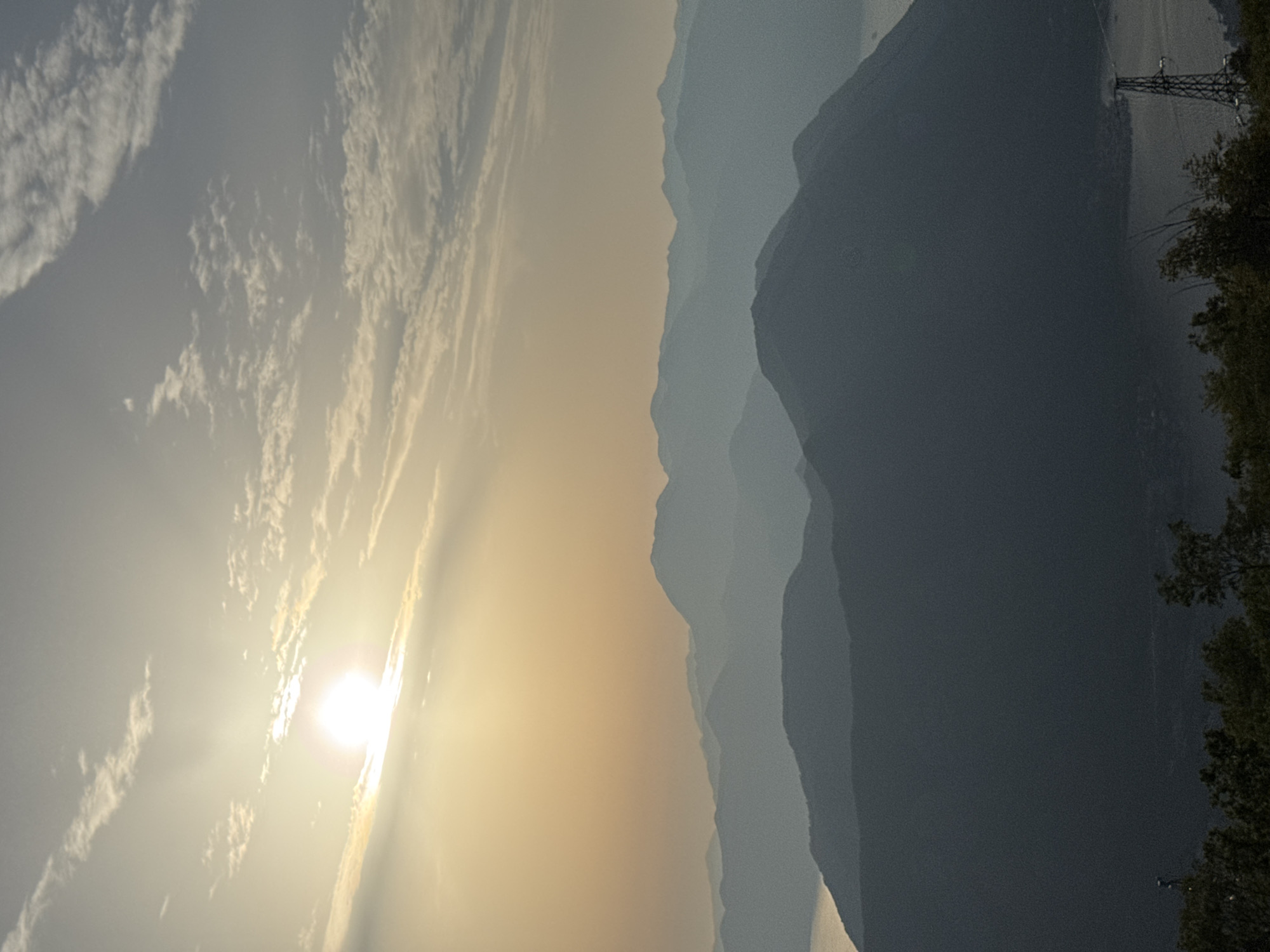 Sunset over the Bay of Kotor from Žanjev Do highlands