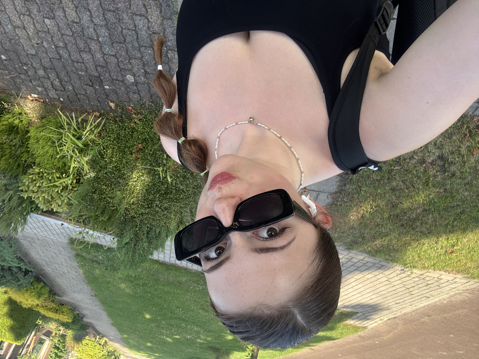 Sunny afternoon selfie on a quiet Enschede street