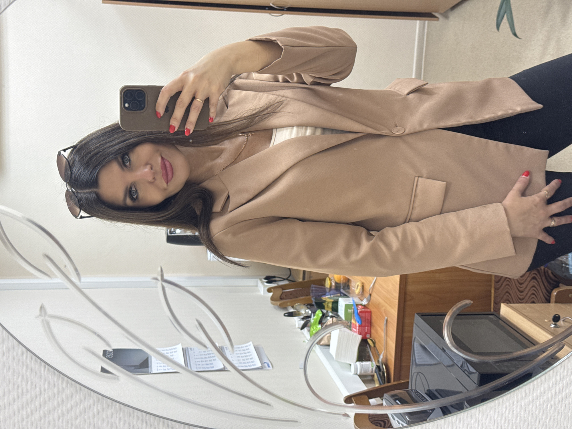Office selfie session in Chaikovsky, some with a child present