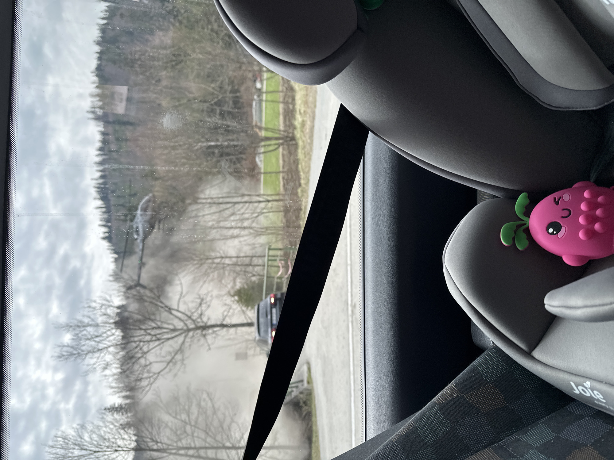 Vehicle observed from car window in Wisła, Poland