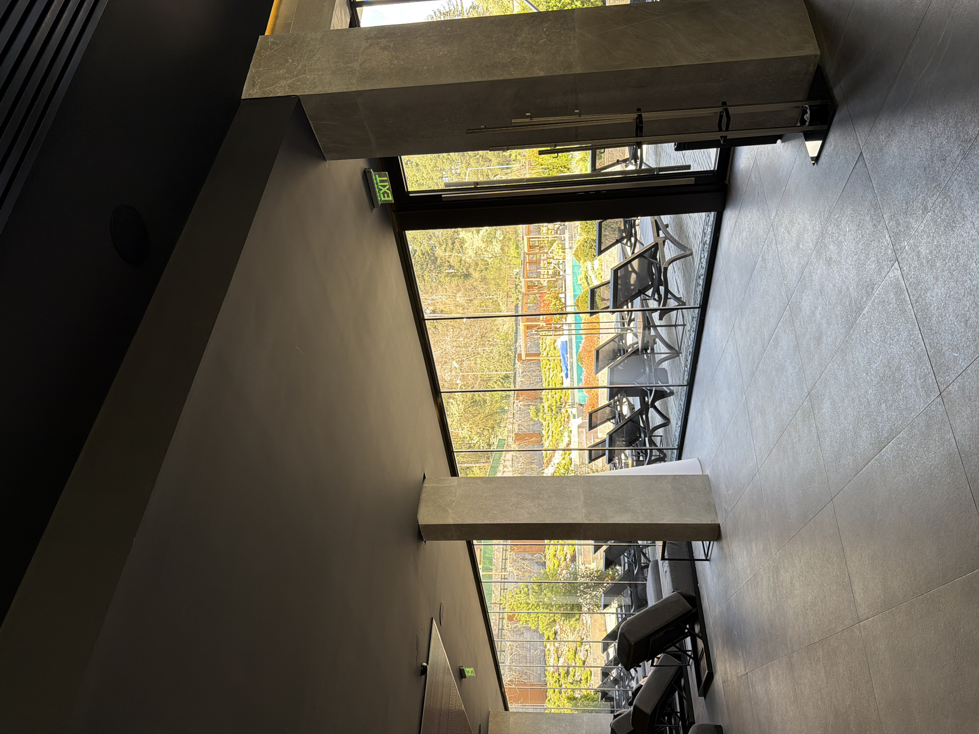 Interior views captured at Bulgarian location with pool landscape