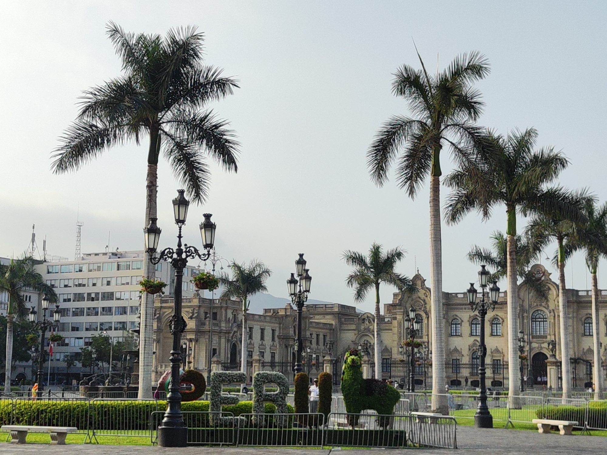 Evening activity captured at Lima's Plaza Mayor