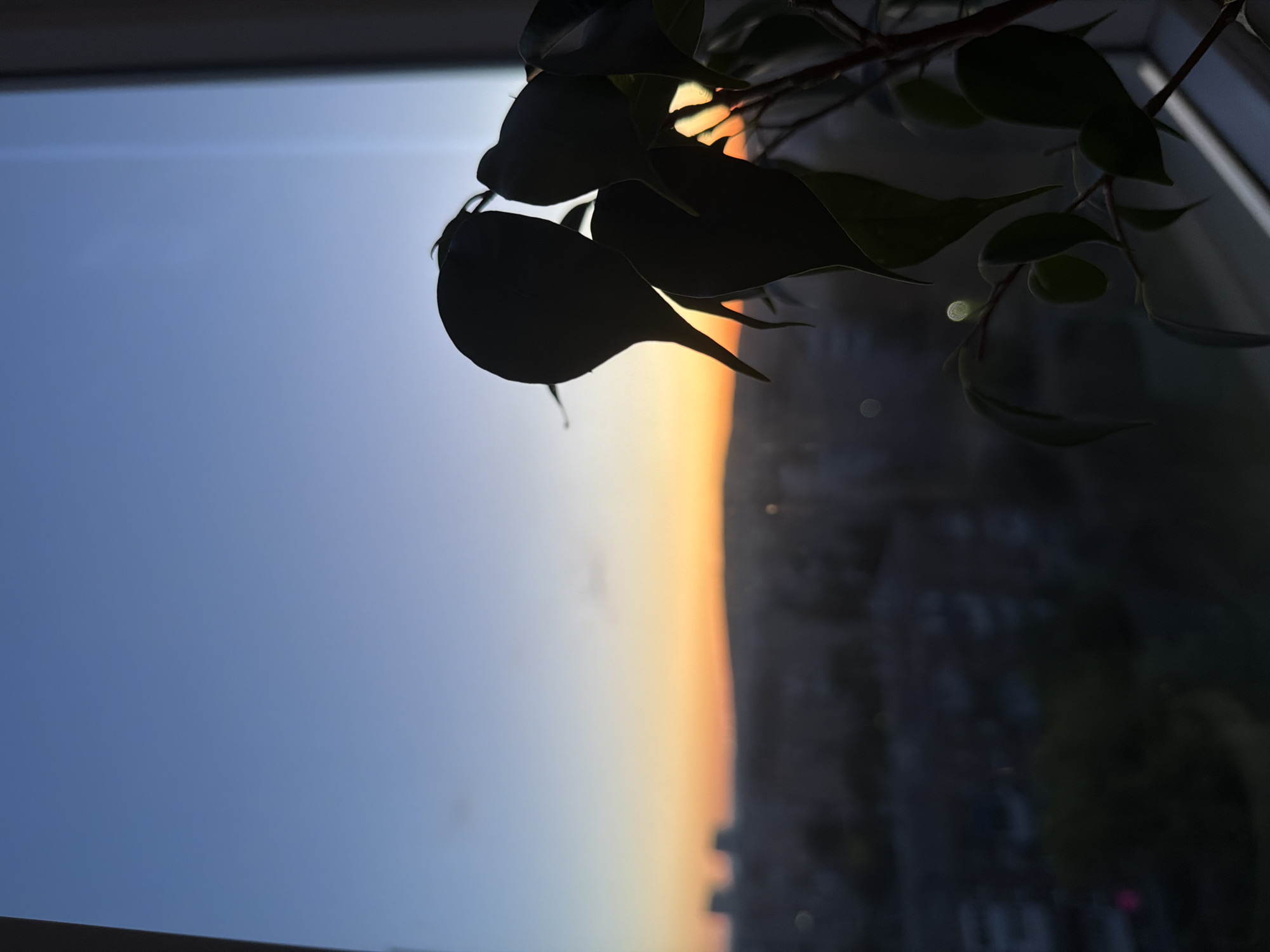 Urban sunset captured by multiple witnesses over four-minute span