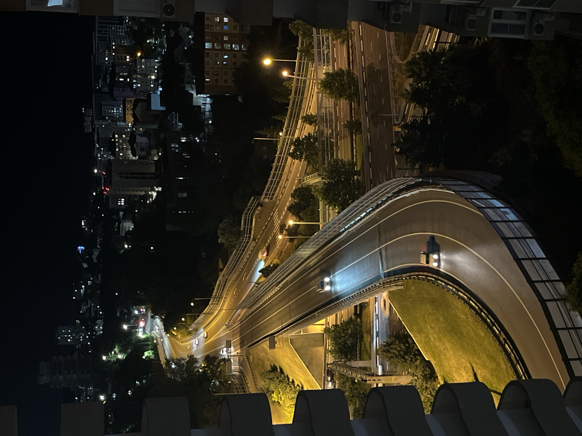 Sochi at dusk and night, from highway to hillside