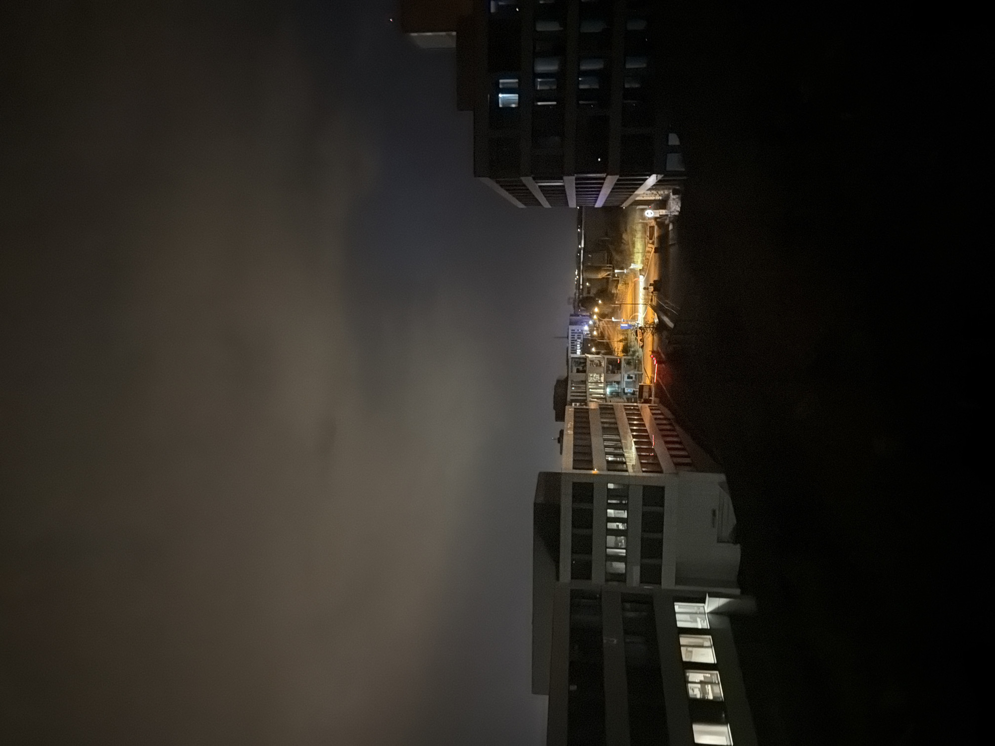 Lightning storm over Leudelange business park, captured through the night