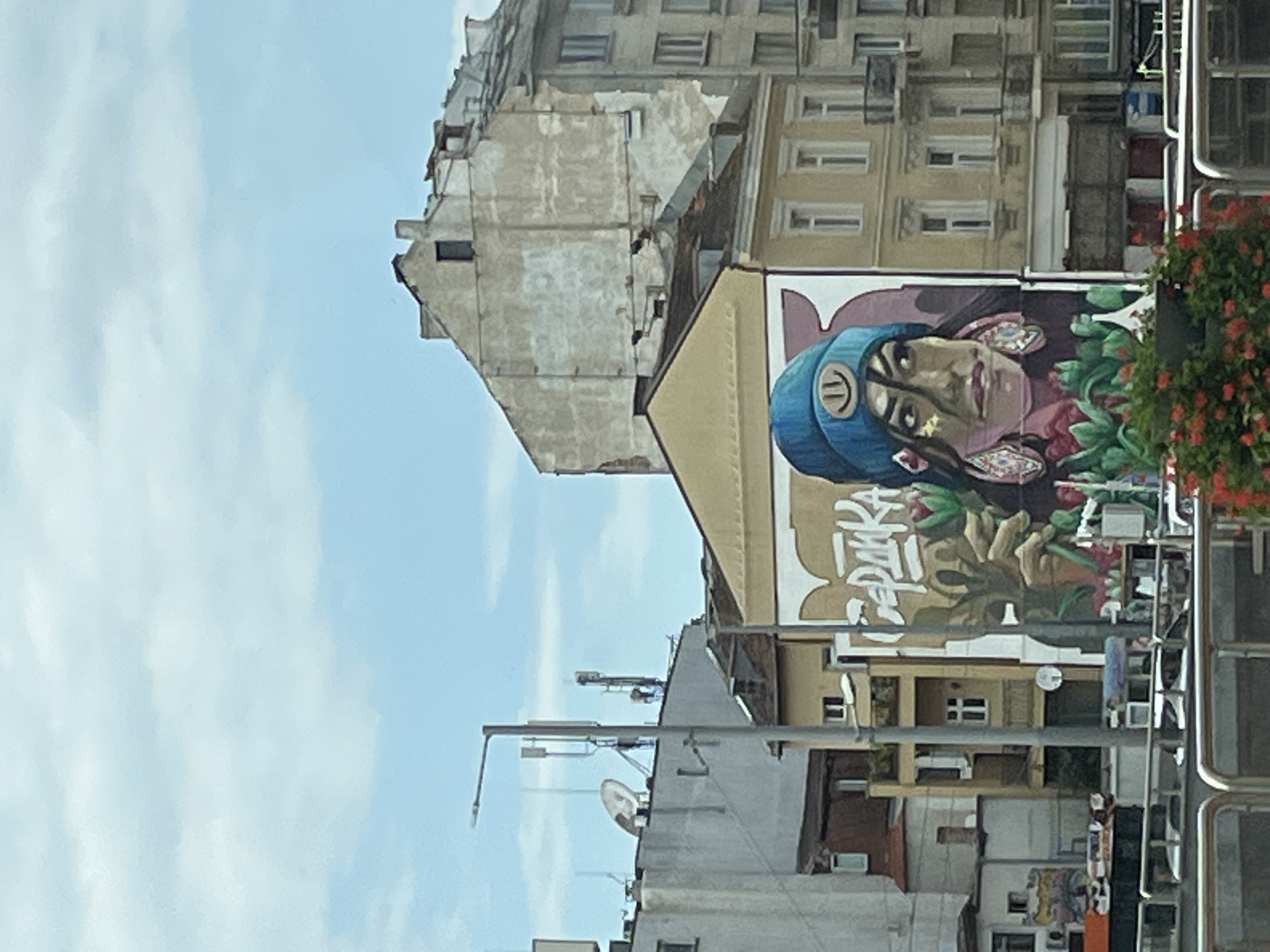 Street art and state architecture side by side in Sofia