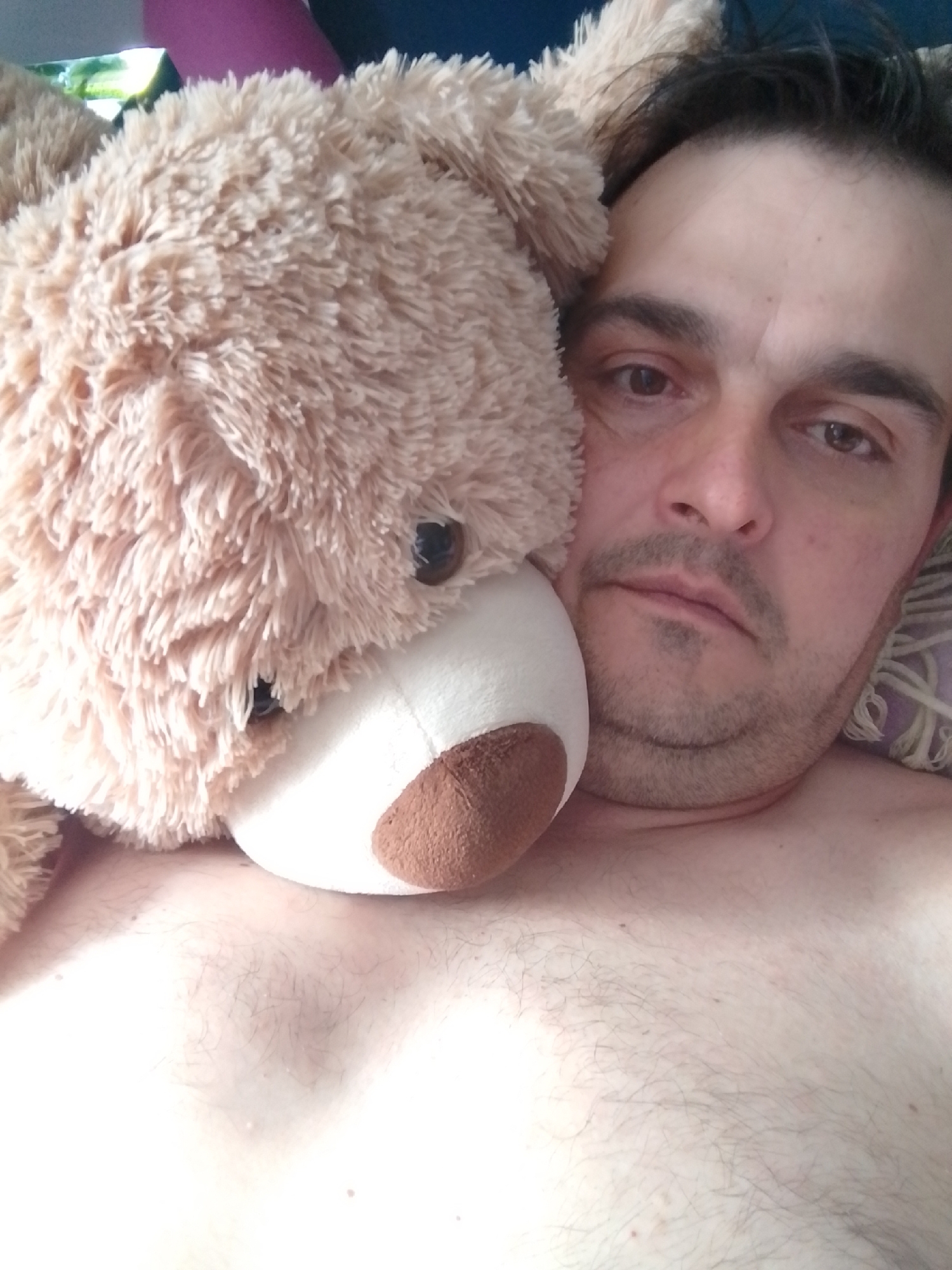 Gummy snakes and a teddy bear in a Wedel bedroom