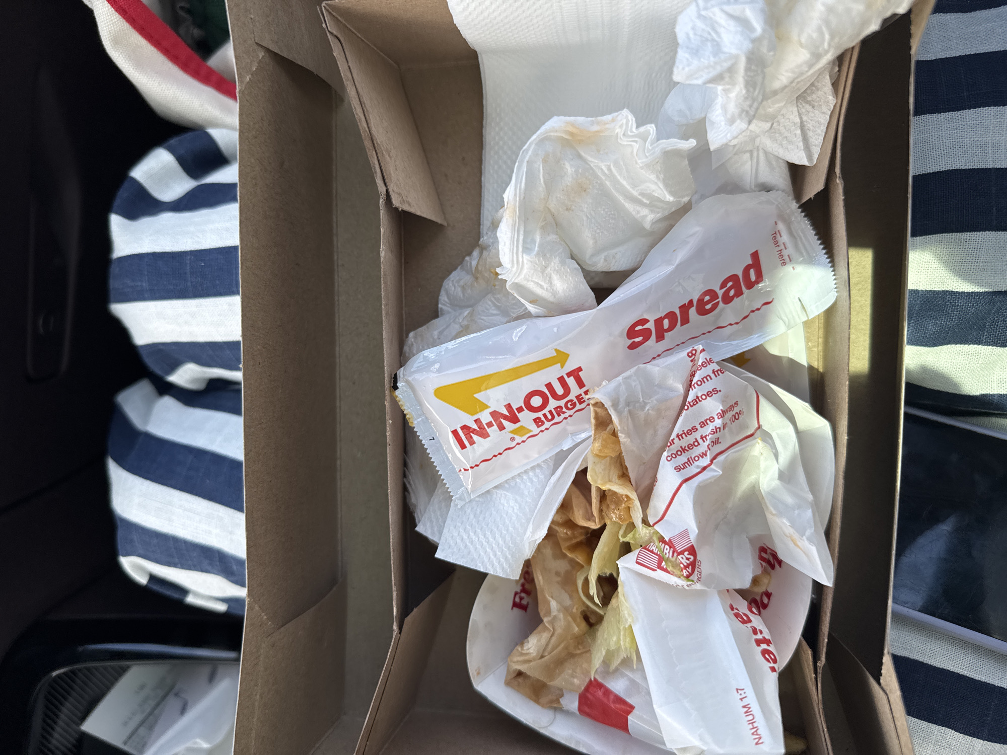 Discarded In-N-Out meal found in Desert Hot Springs