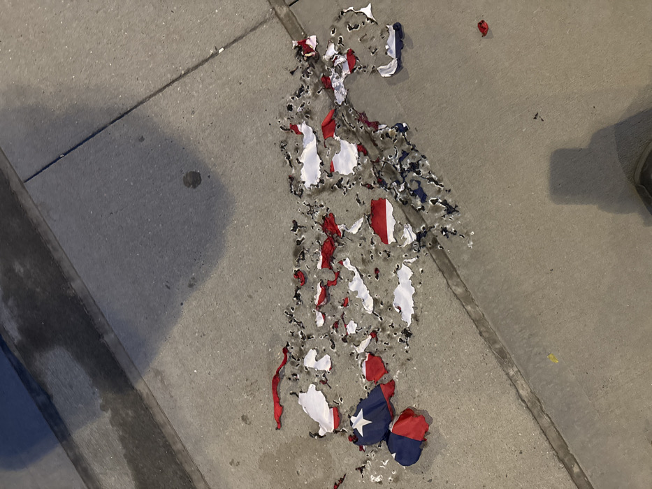 Burned Texas Flag Found on NYC Sidewalk