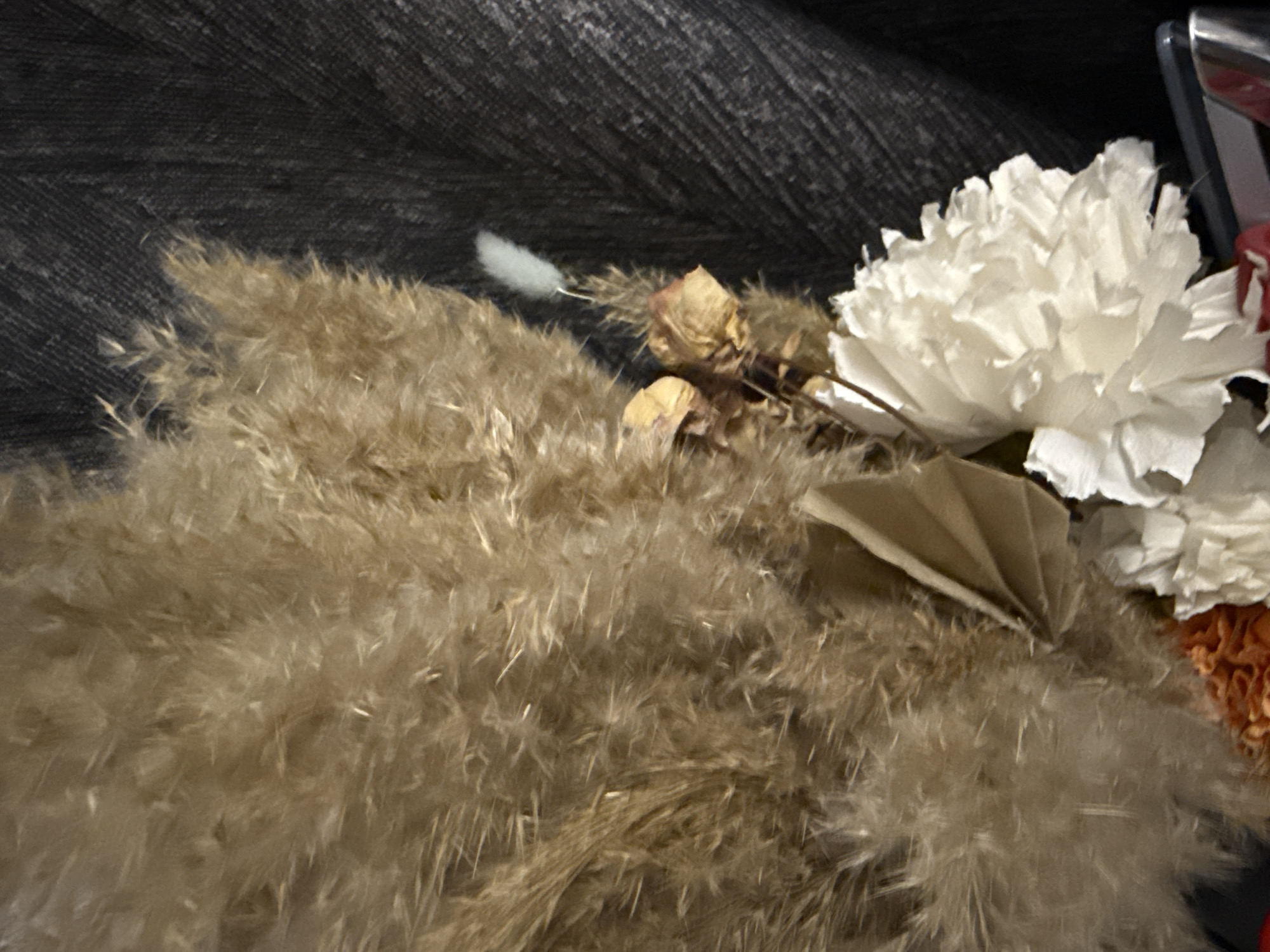 Dried botanicals and textured fabrics in close-up interior shots