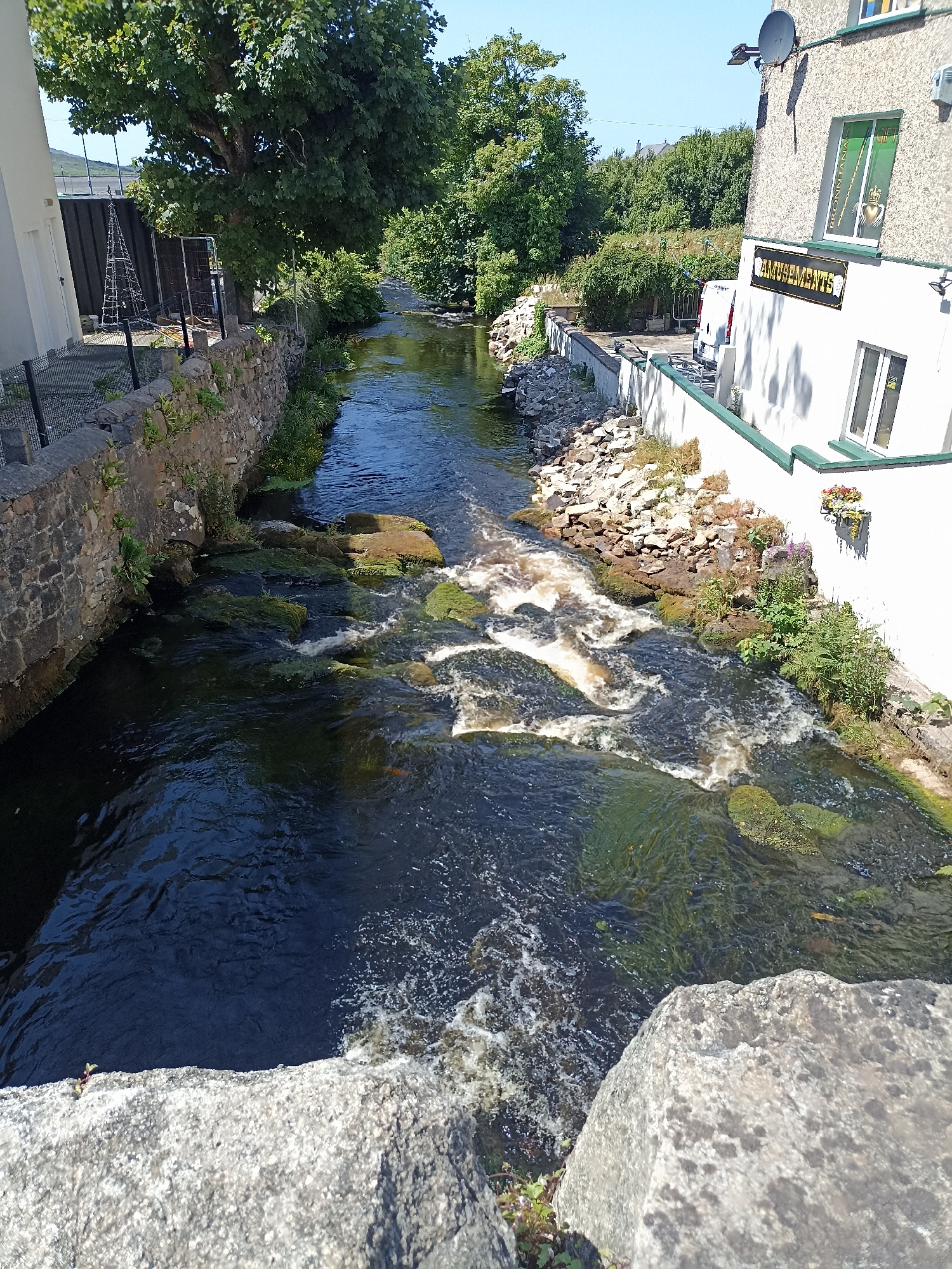 Dungloe town and river on a summer afternoon