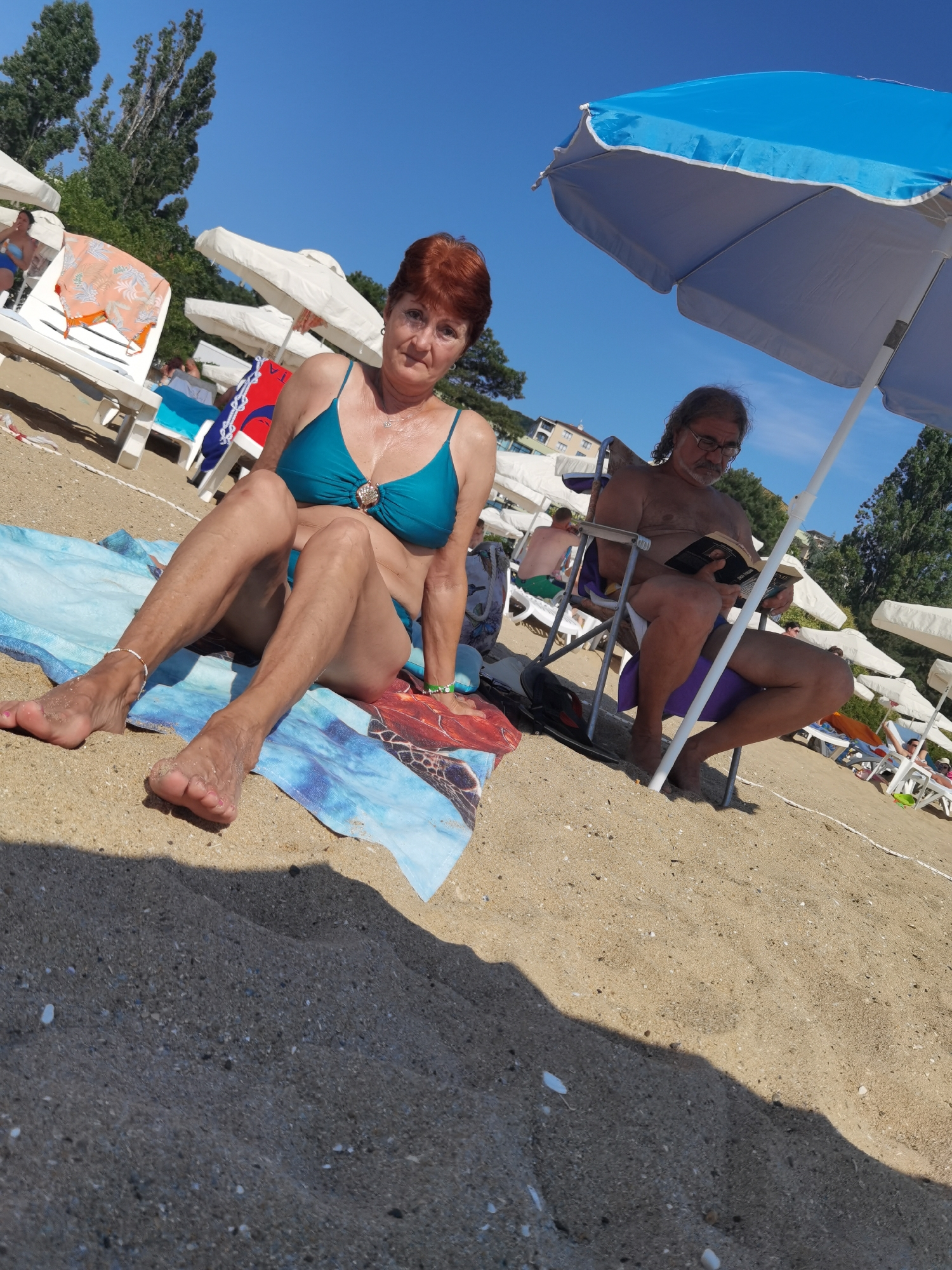 Summer morning on Varna's Black Sea beach