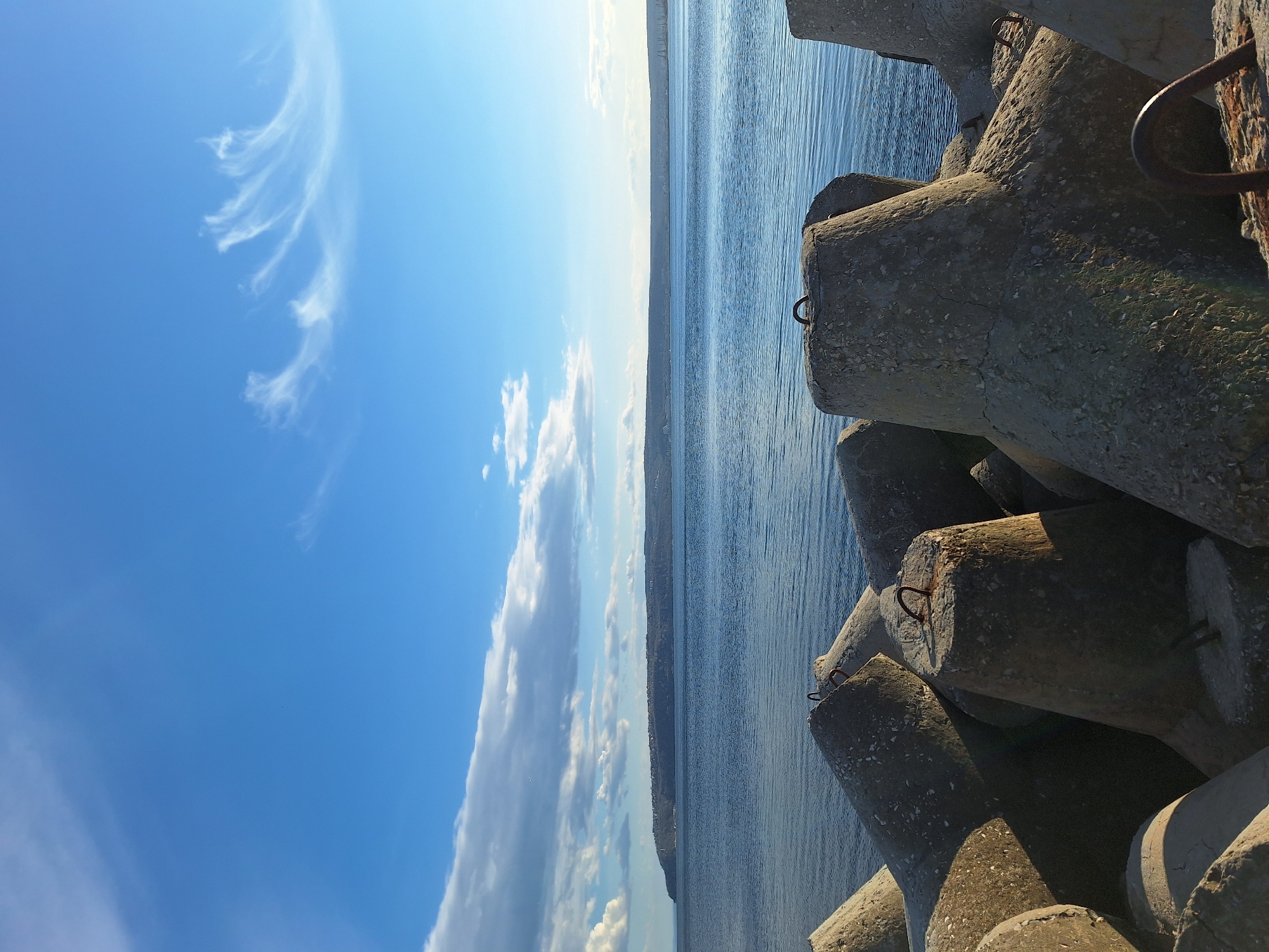 Coastal breakwater documented at Varna, Bulgaria waterfront