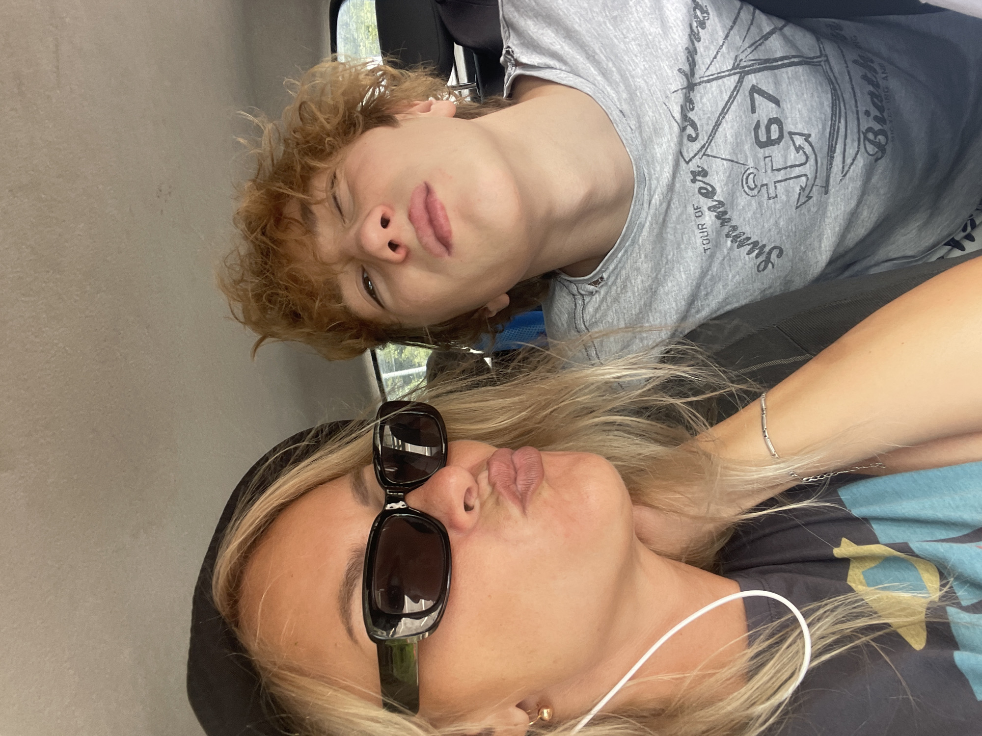 Casual in-car moment near Razdolnoye, Russia