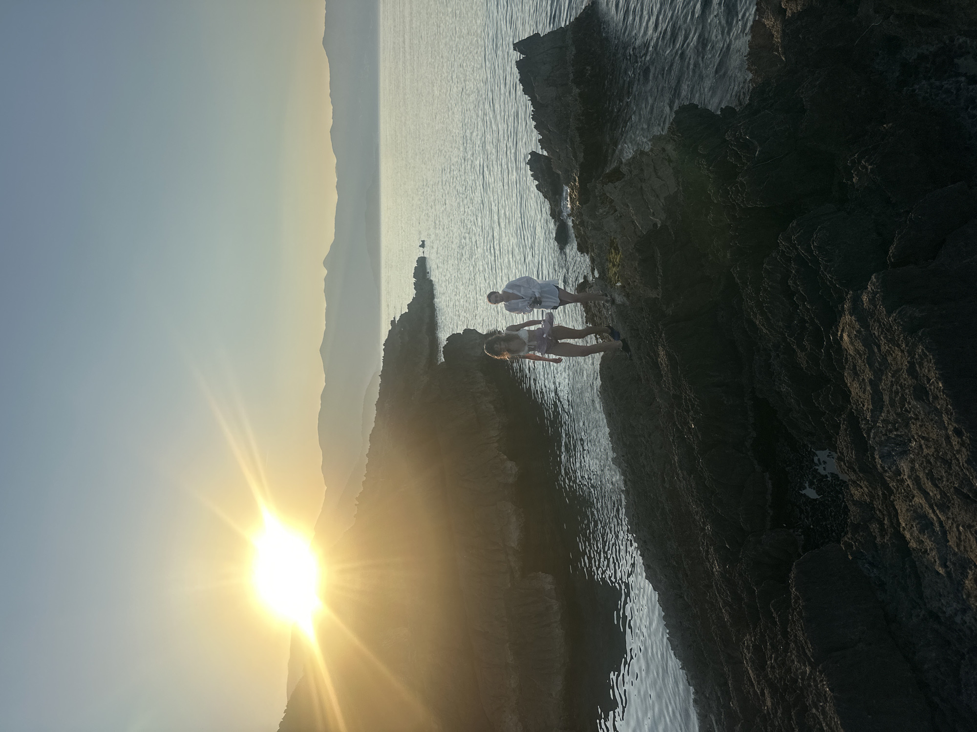 Sunset walk along Montenegro's rocky Adriatic shoreline