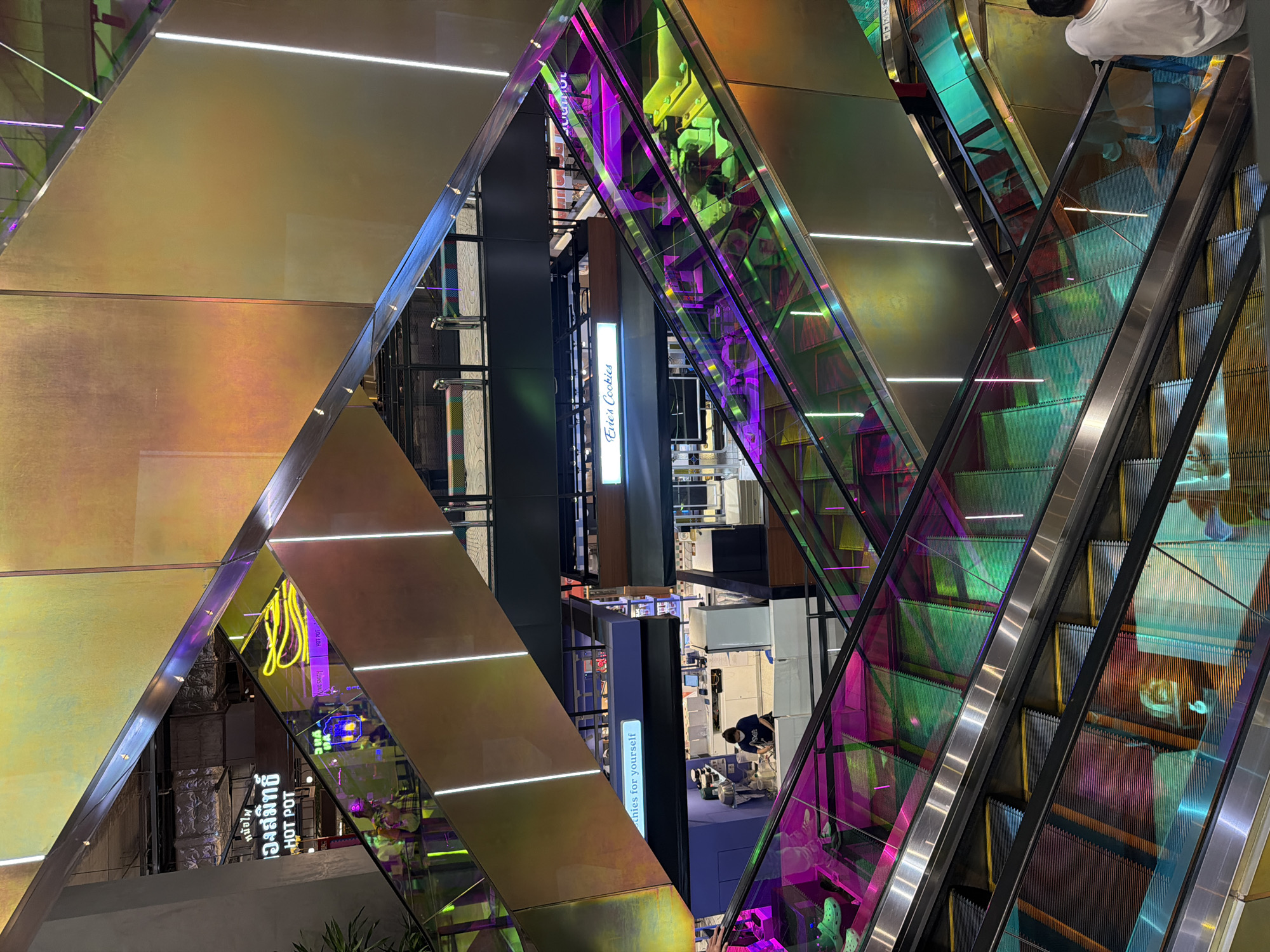 Food court stalls documented in commercial indoor space