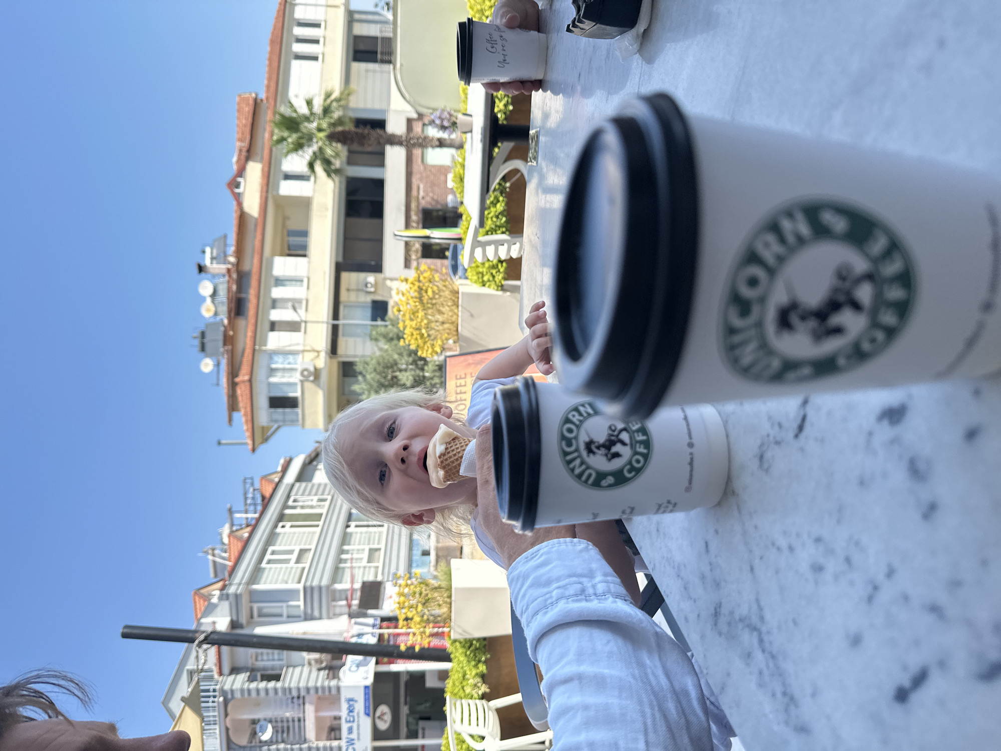 Café morning with kids in Fethiye, Turkey