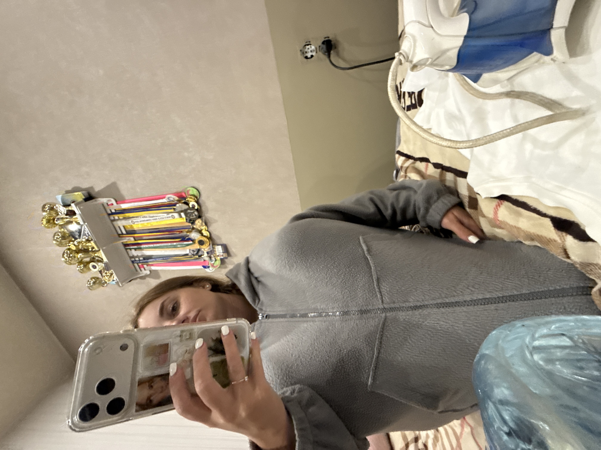 Quick selfie session in a Dnipro bedroom, July 2026