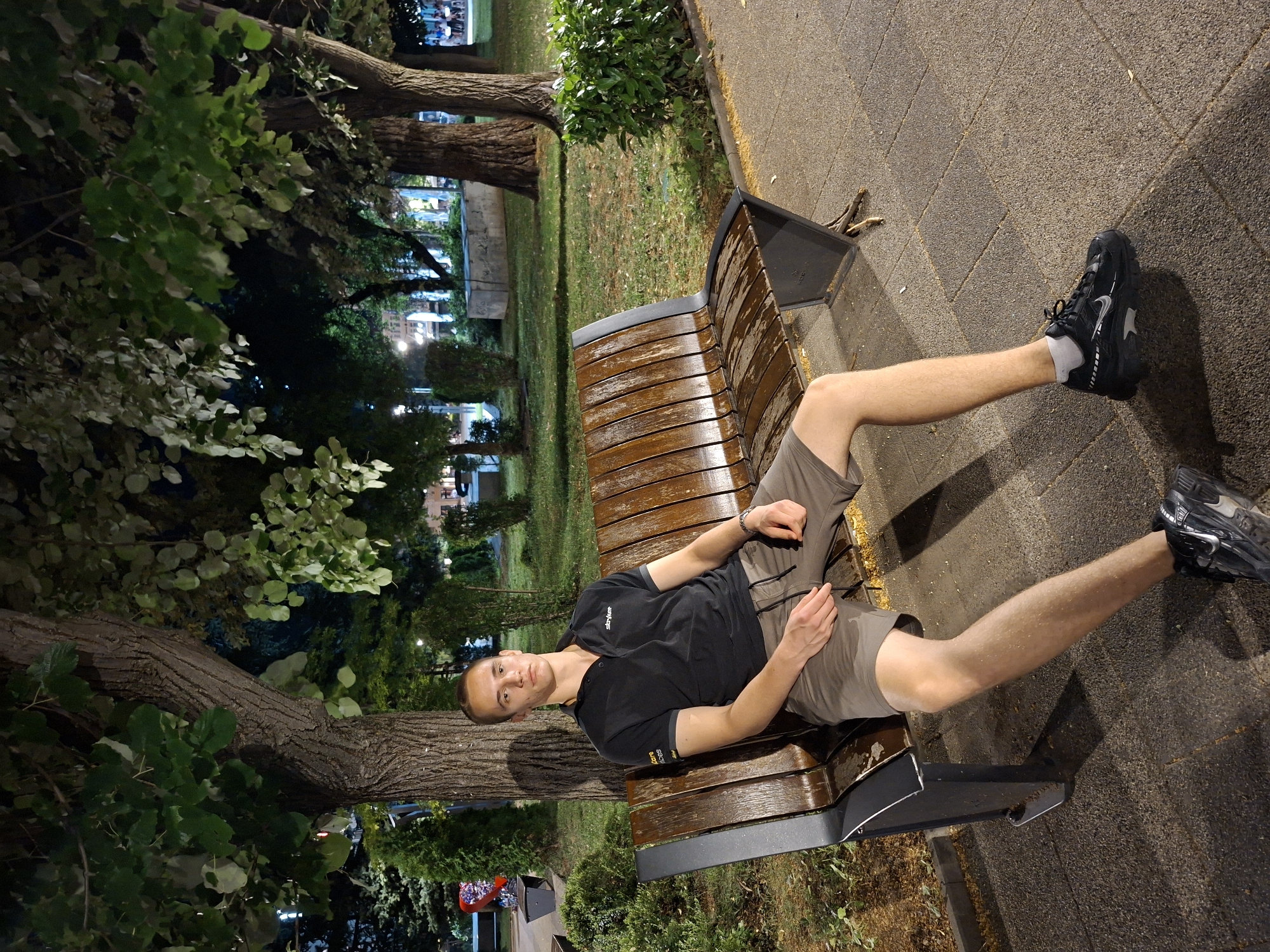 Evening hangout in a Vratsa park, phones out