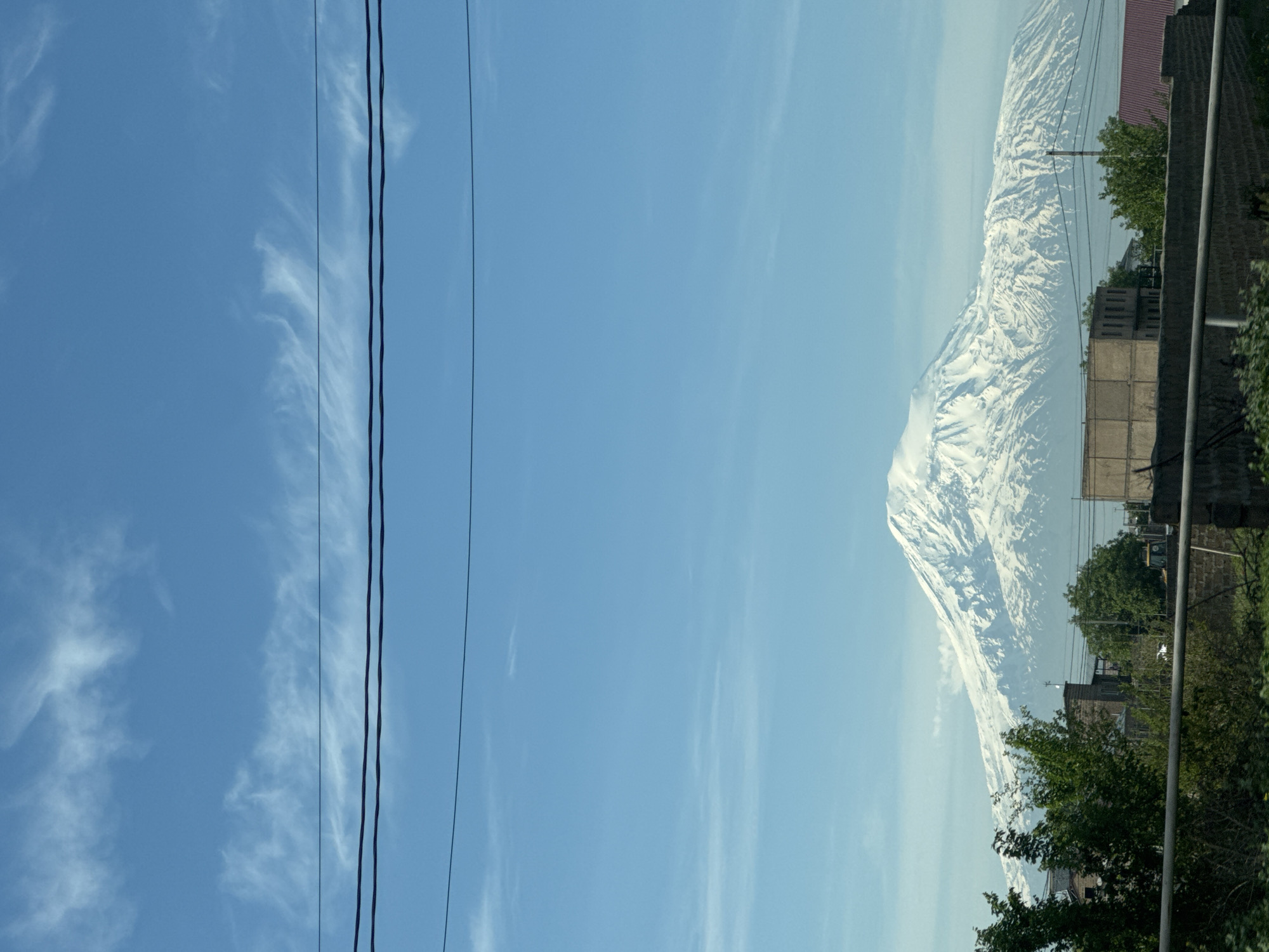 Mount Ararat viewed from Musaler, Armenia amid morning landscape