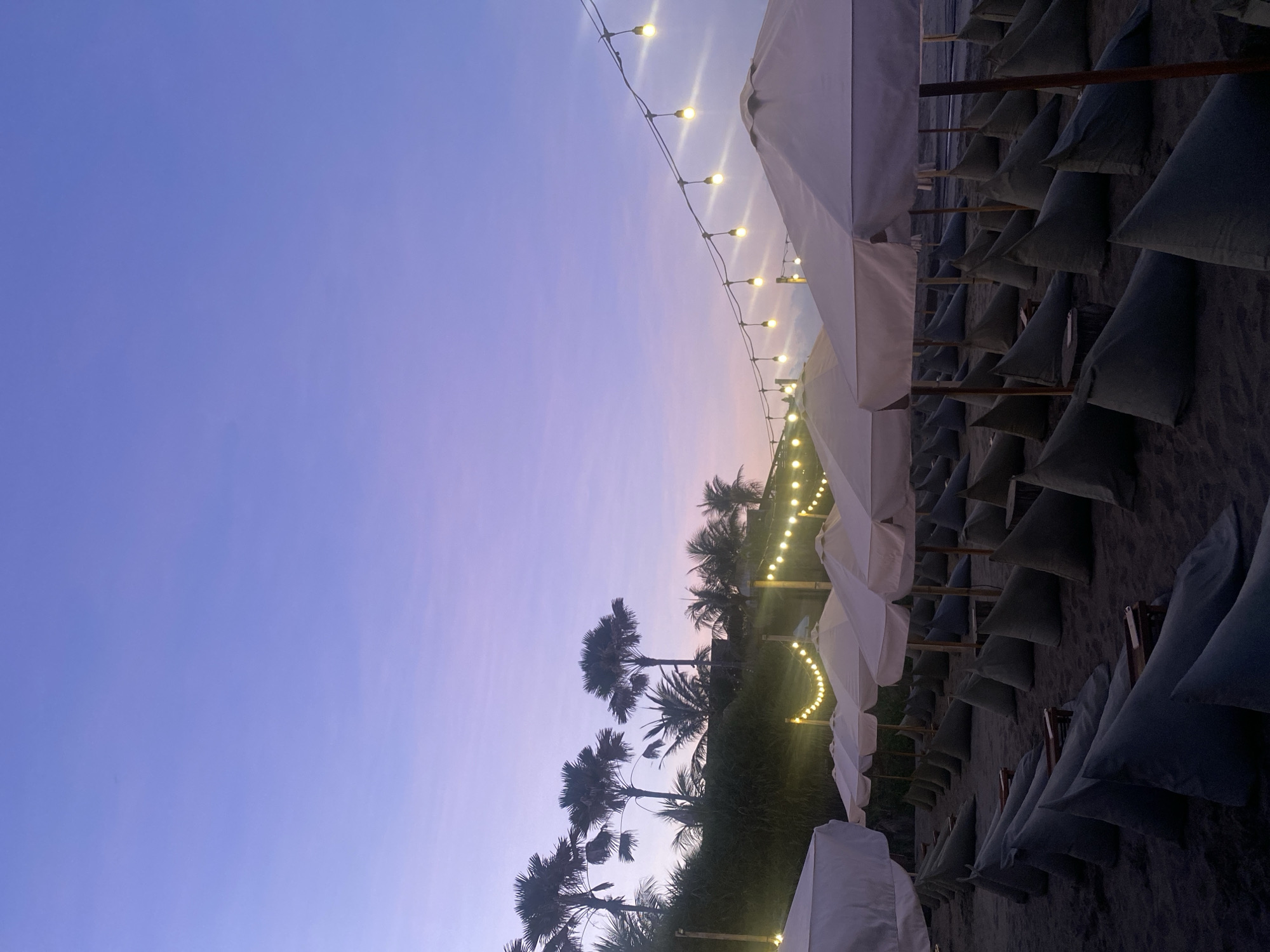 Dusk settles over North Kuta beach under a pastel sky
