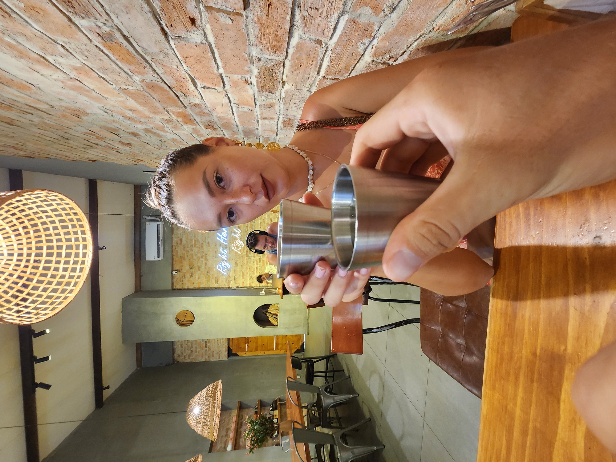 Brunch and coffee at a rustic Da Nang café