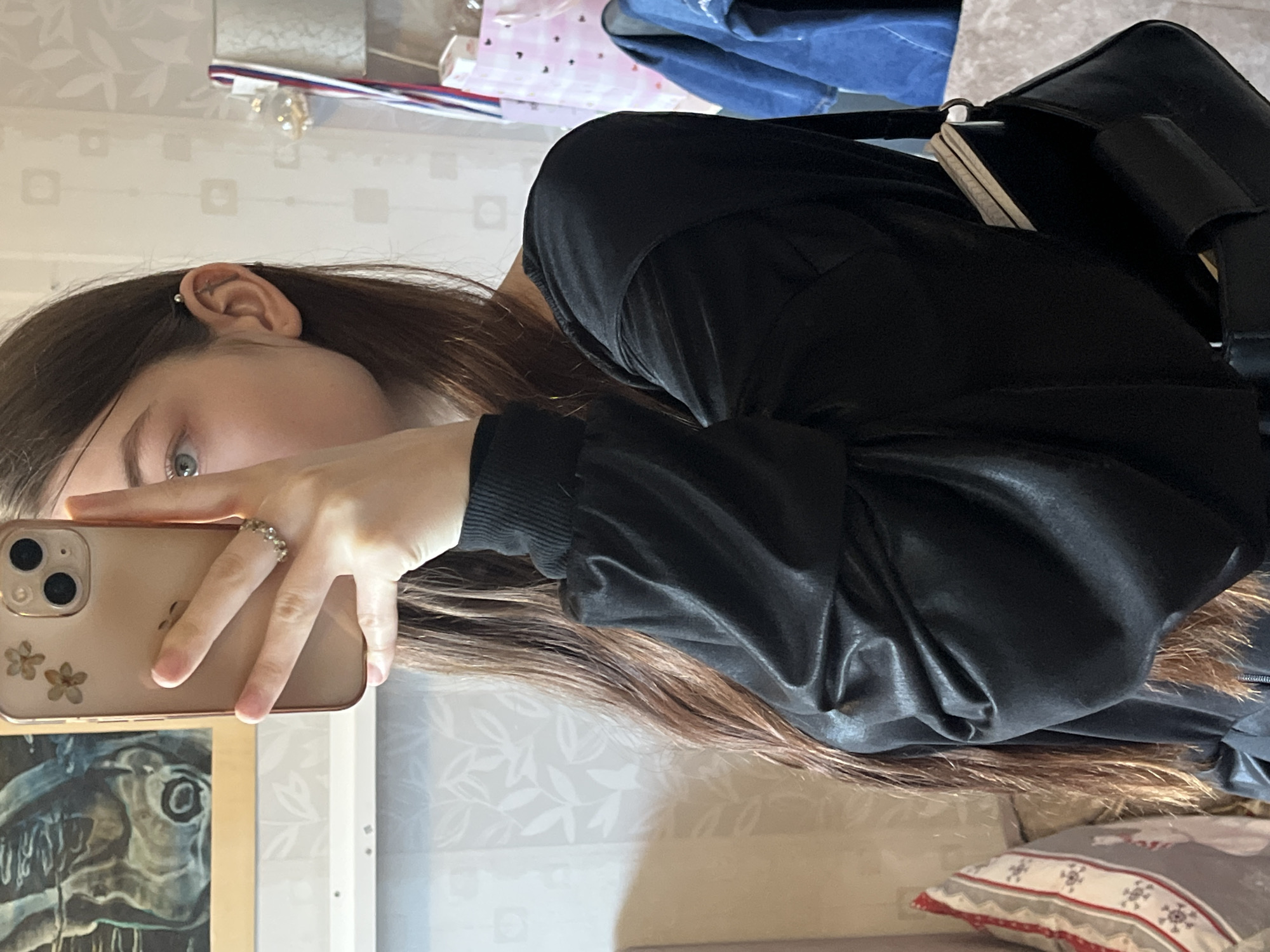 Mirror selfie captured in indoor setting near Vyborg, Russia