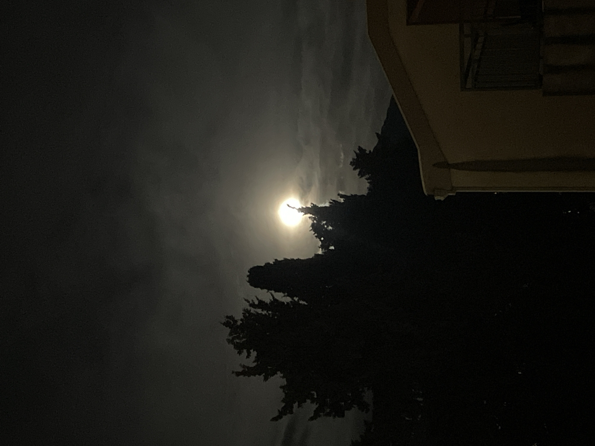 Moonlit night sky photographed in Bar, Montenegro