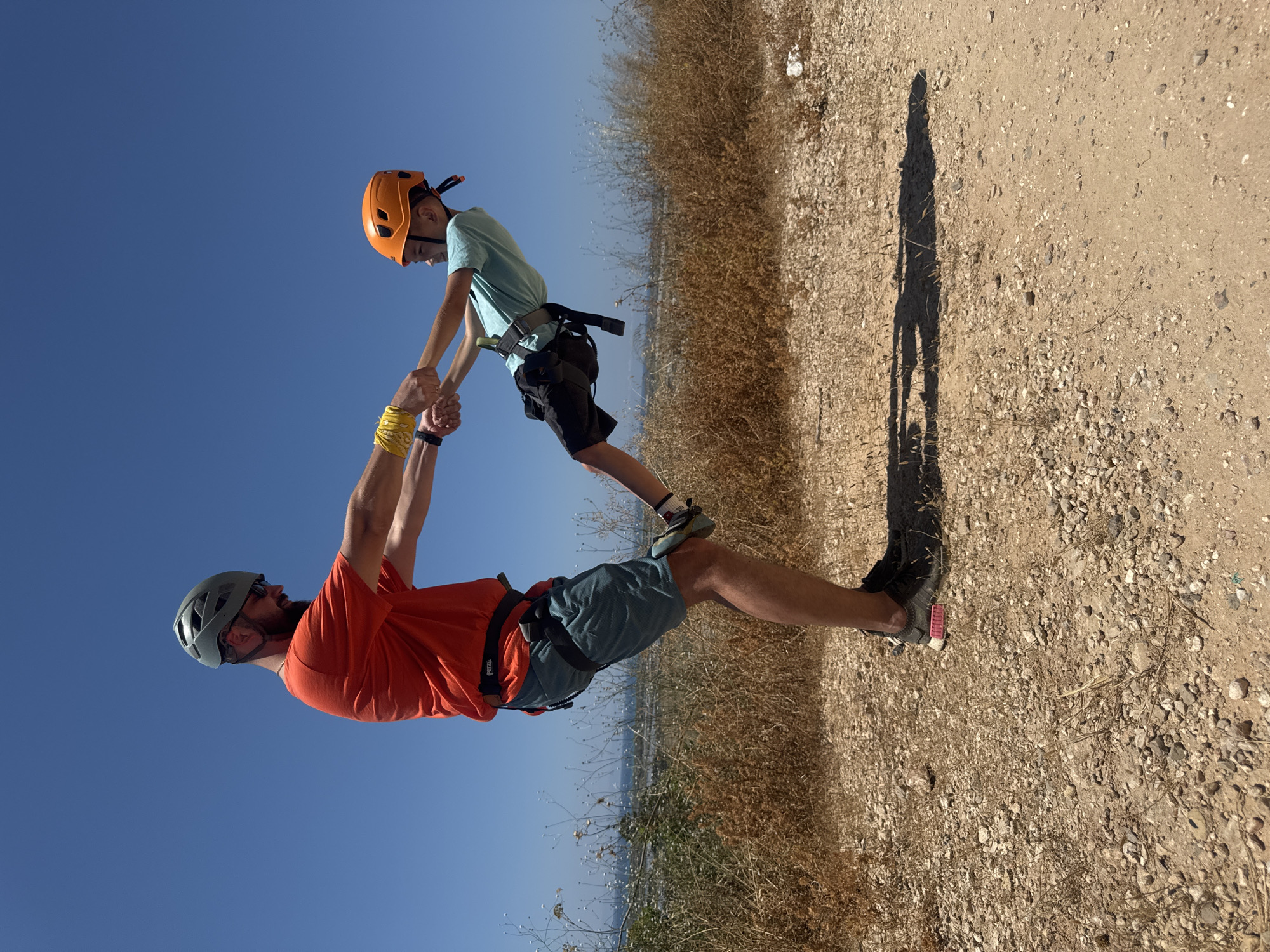 Family rock climbing group gathers in northern Israel