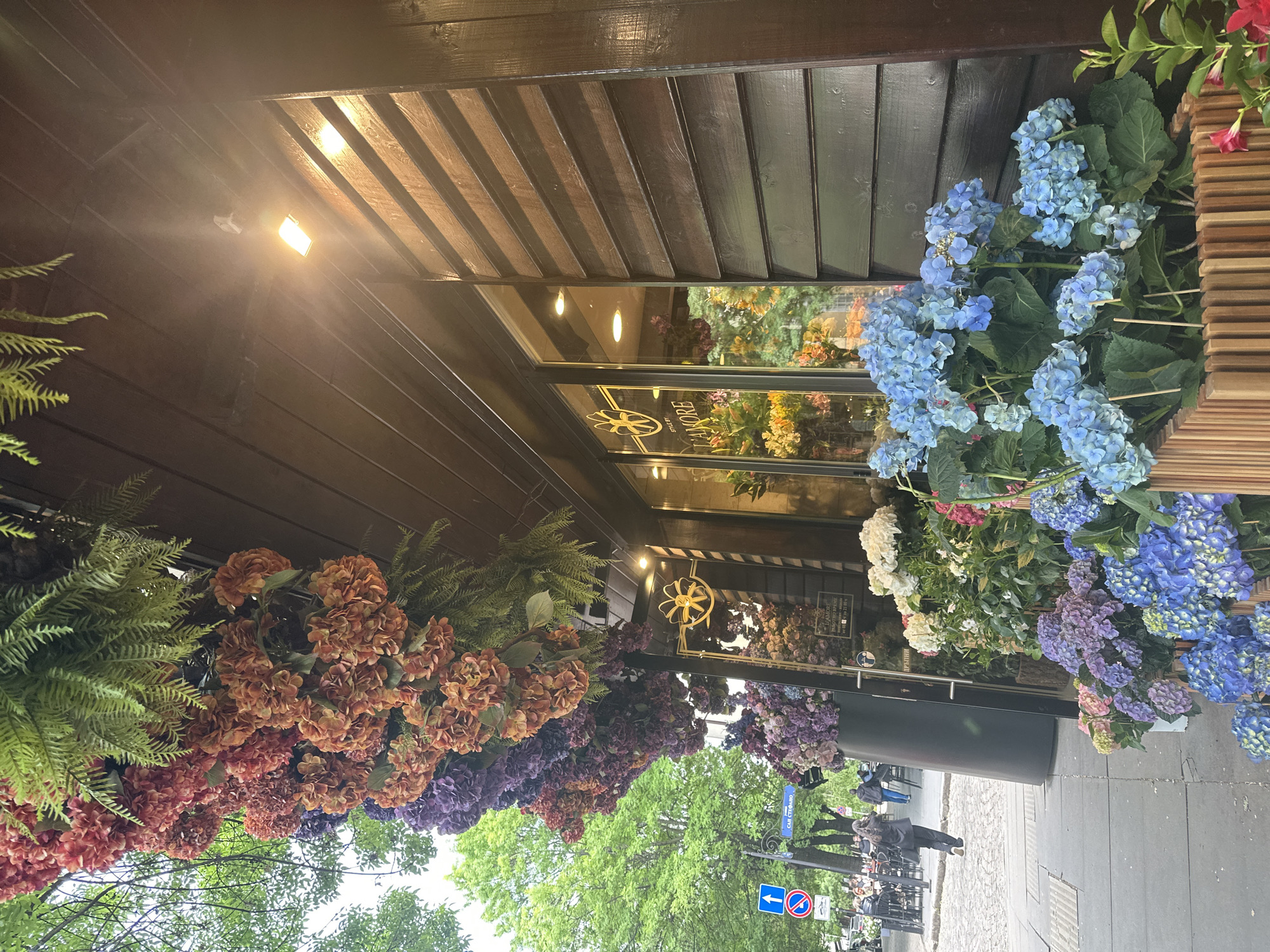 Flower shop display draws attention in Sofia, Bulgaria
