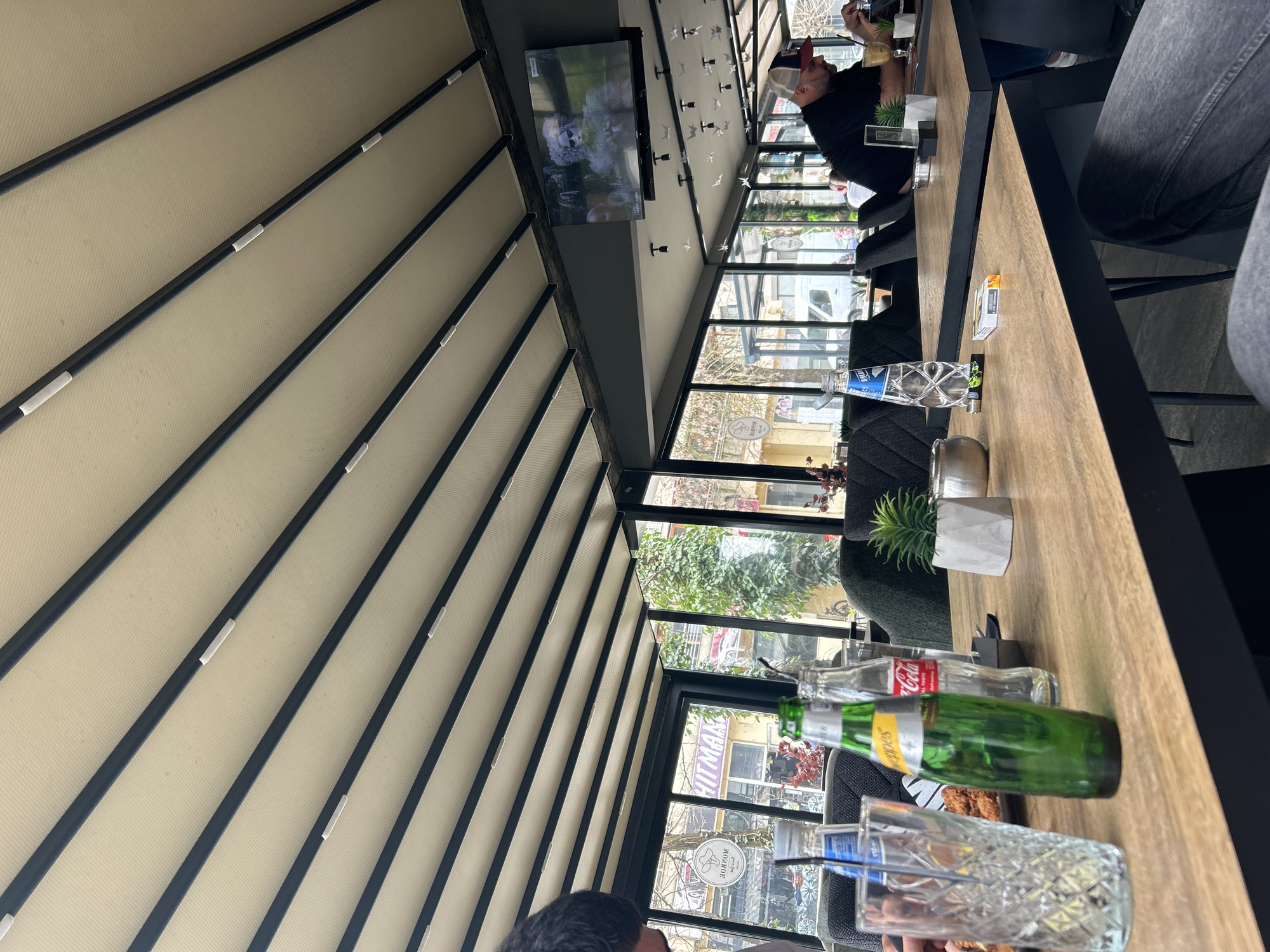 Morning cafe scenes with dining, dancing, bread making